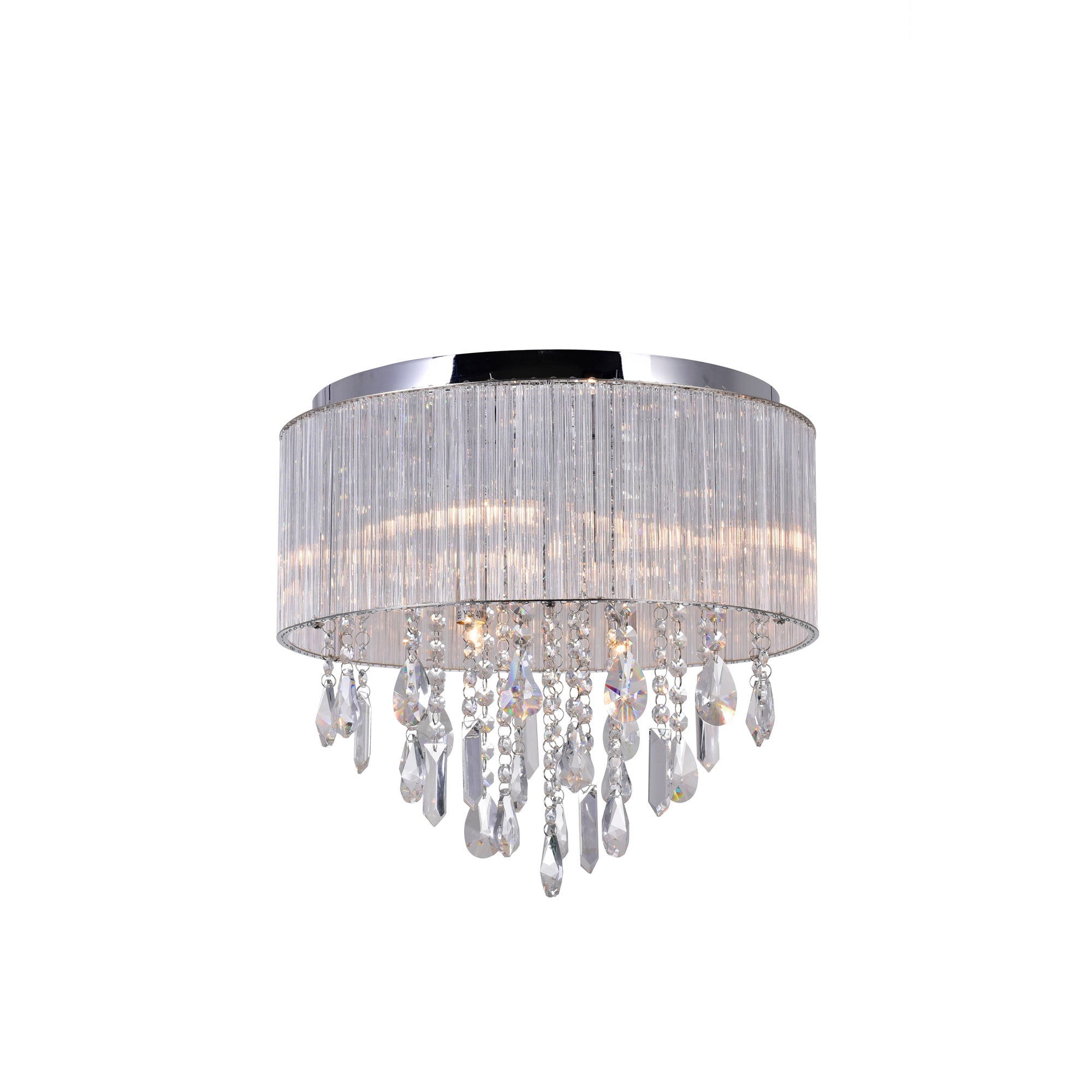 CWI Lighting 5558C16C Jacquimo 9-Light 16-in Chrome Flush Mount Light