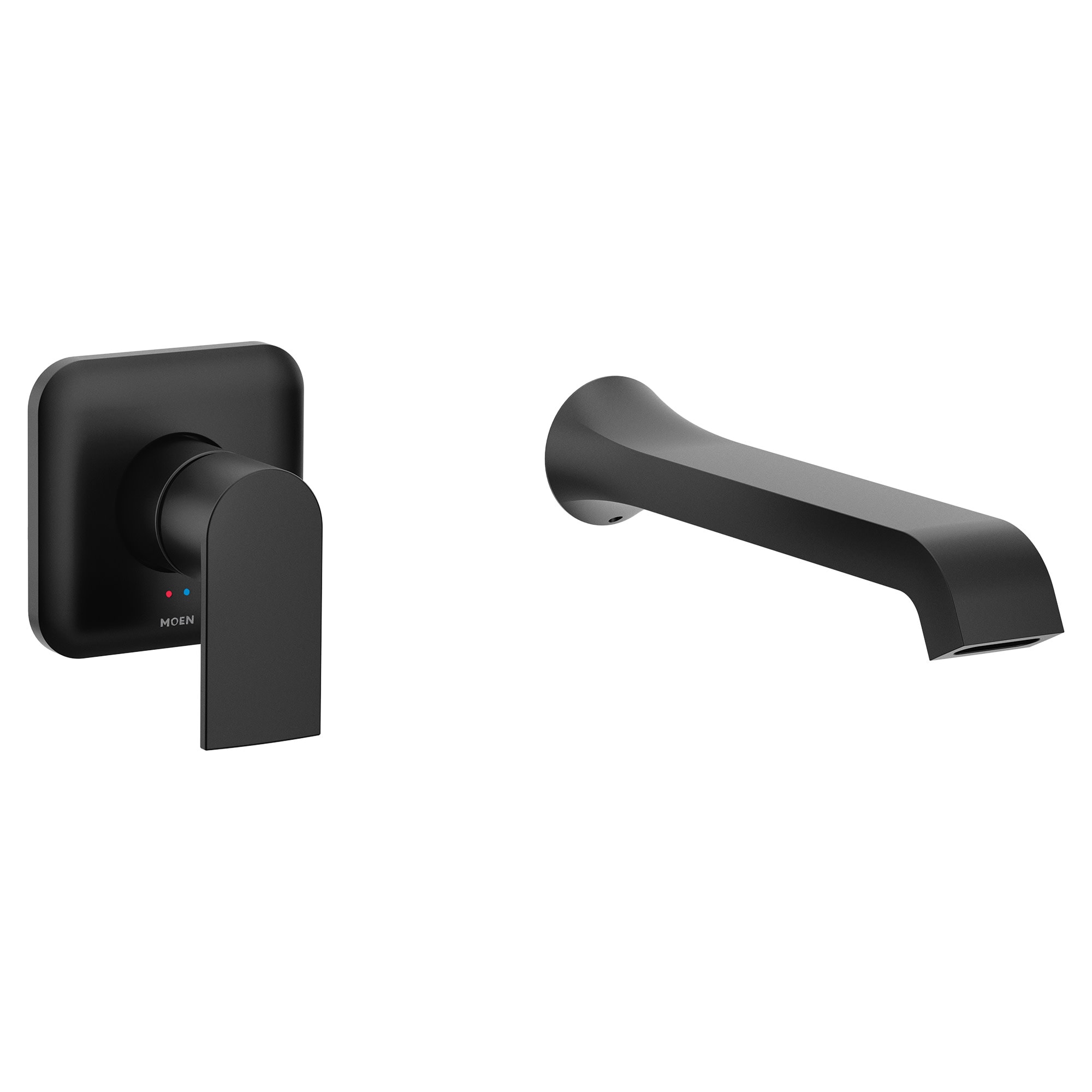 Moen WT901BL Matte Black 1-handle Wall-mount Mid-arc Bathtub Faucet