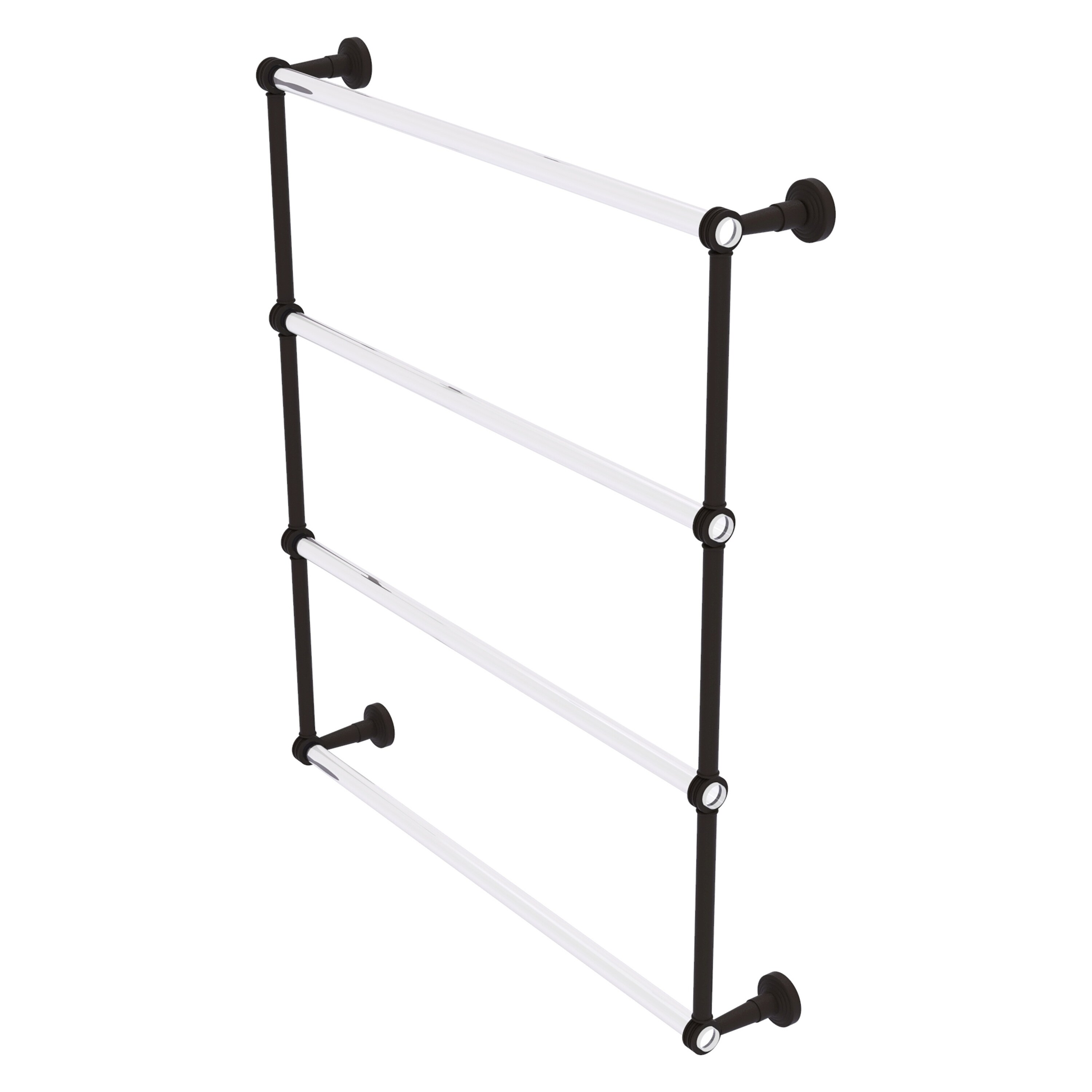 Allied Brass PB-28D-30-ORB Pacific Beach 30-in double Oil Rubbed Bronze Wall mount 4-tier Towel Bar