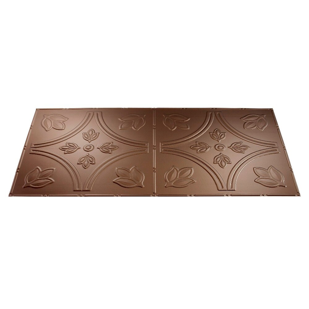 Fasade G57-28 48-in x 24-in Traditional 5 Argent Bronze Patterned Surface-Mount Ceiling TIles