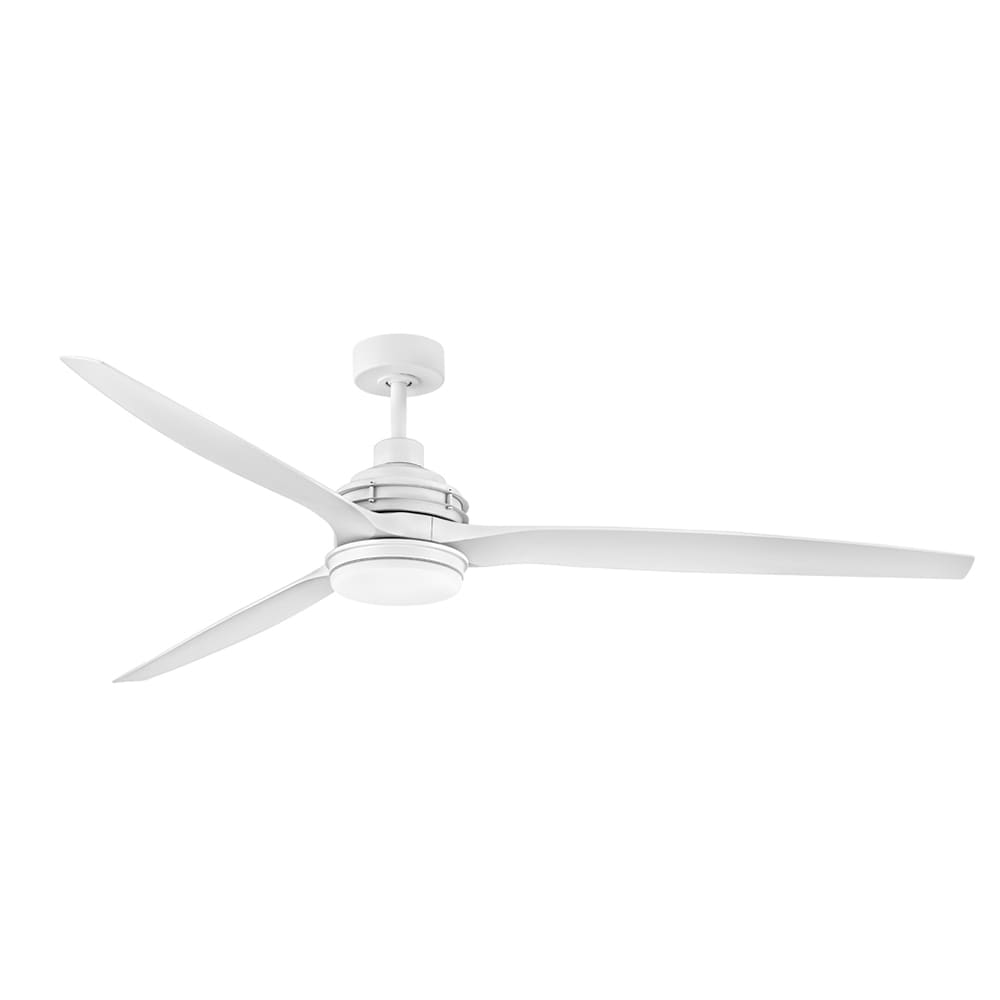 Hinkley Artiste 72-in Matte White Integrated LED Indoor/Outdoor Smart Ceiling Fan with Light and Remote (3-Blade) 900172FMW-LWD Sansujyuku sansujyuku.com