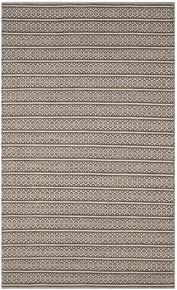 Safavieh MTK341D-6 Montauk Burleigh 6 x 9 (ft) Cotton Ivory/Black Rectangular Indoor Abstract Coastal Area rug