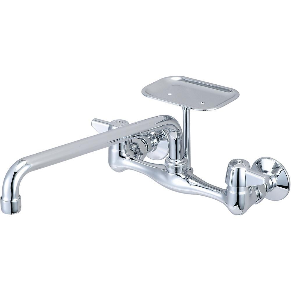 Central Brass PNRN1013  0048-TA3 12 in. Two Handle Wallmount Kitchen Faucet- Polished Chrome