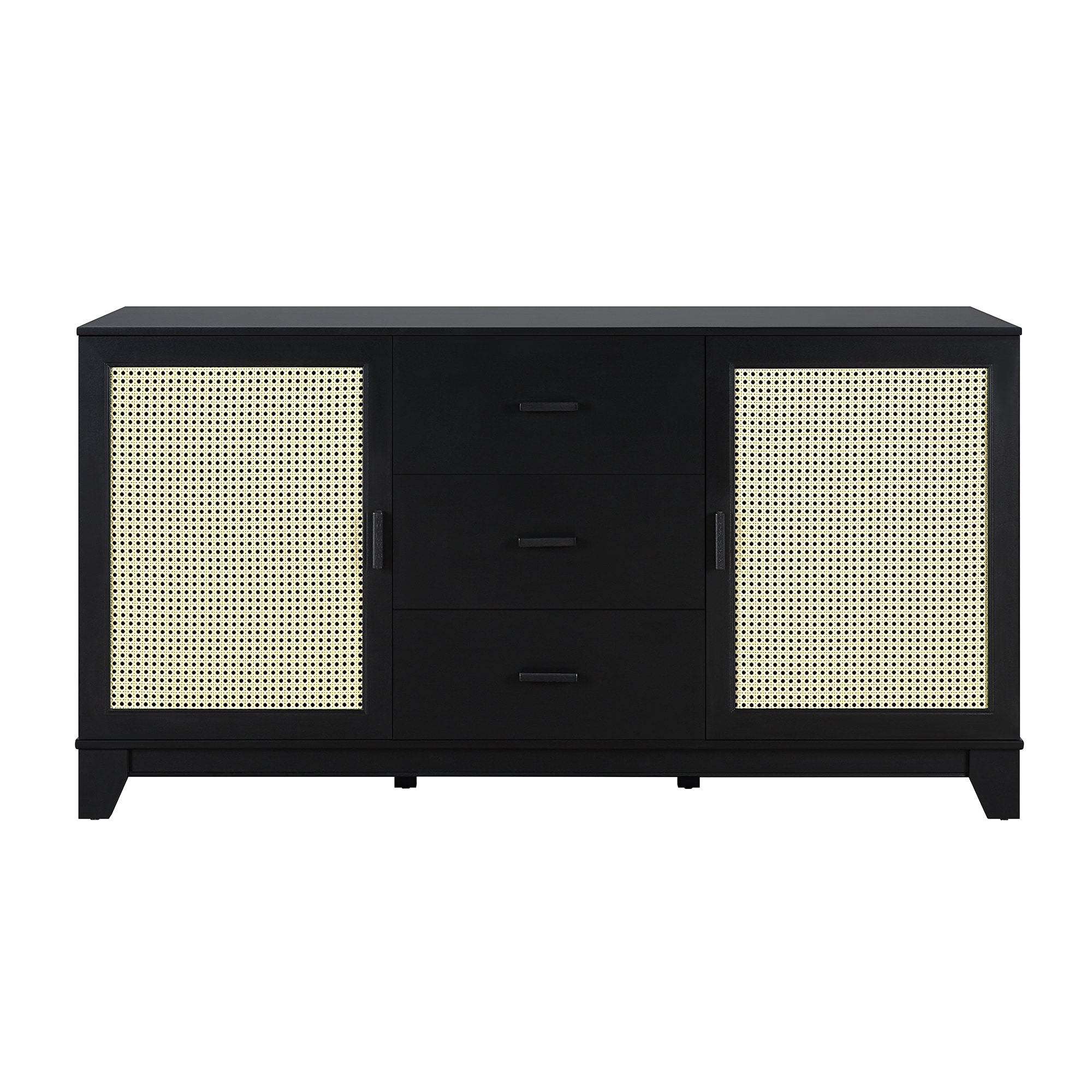 Manhattan Comfort SB-4GLF-BK Contemporary/Modern Black Sideboard