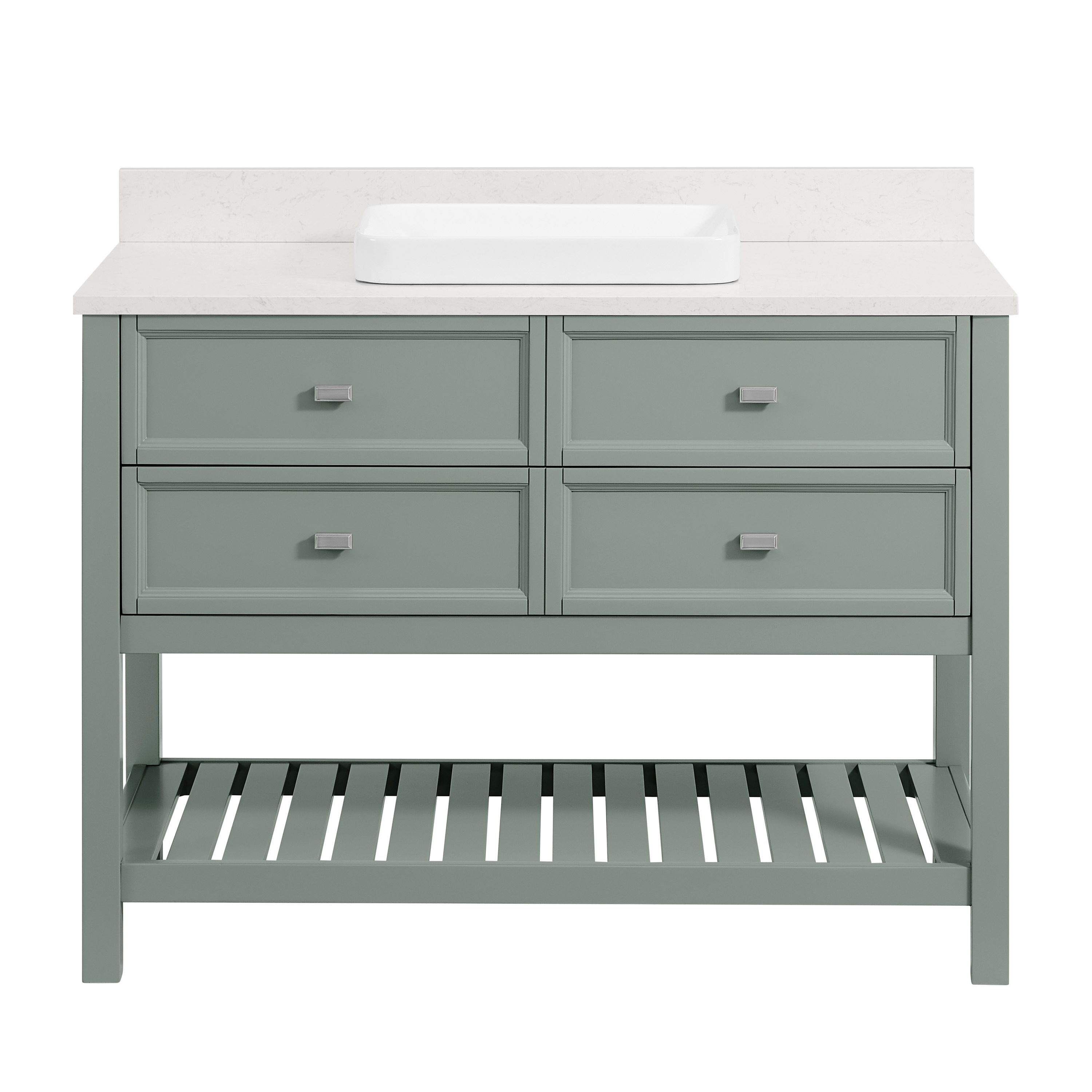 allen + roth Canterbury 48-in Sea Green Semi-recessed Single Sink ...