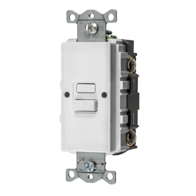 Hubbell White 20-Amp Decorator GFCI Residential/Commercial Outlet Hubbell White 20-Amp Decorator GFCI Residential/Commercial Outlet