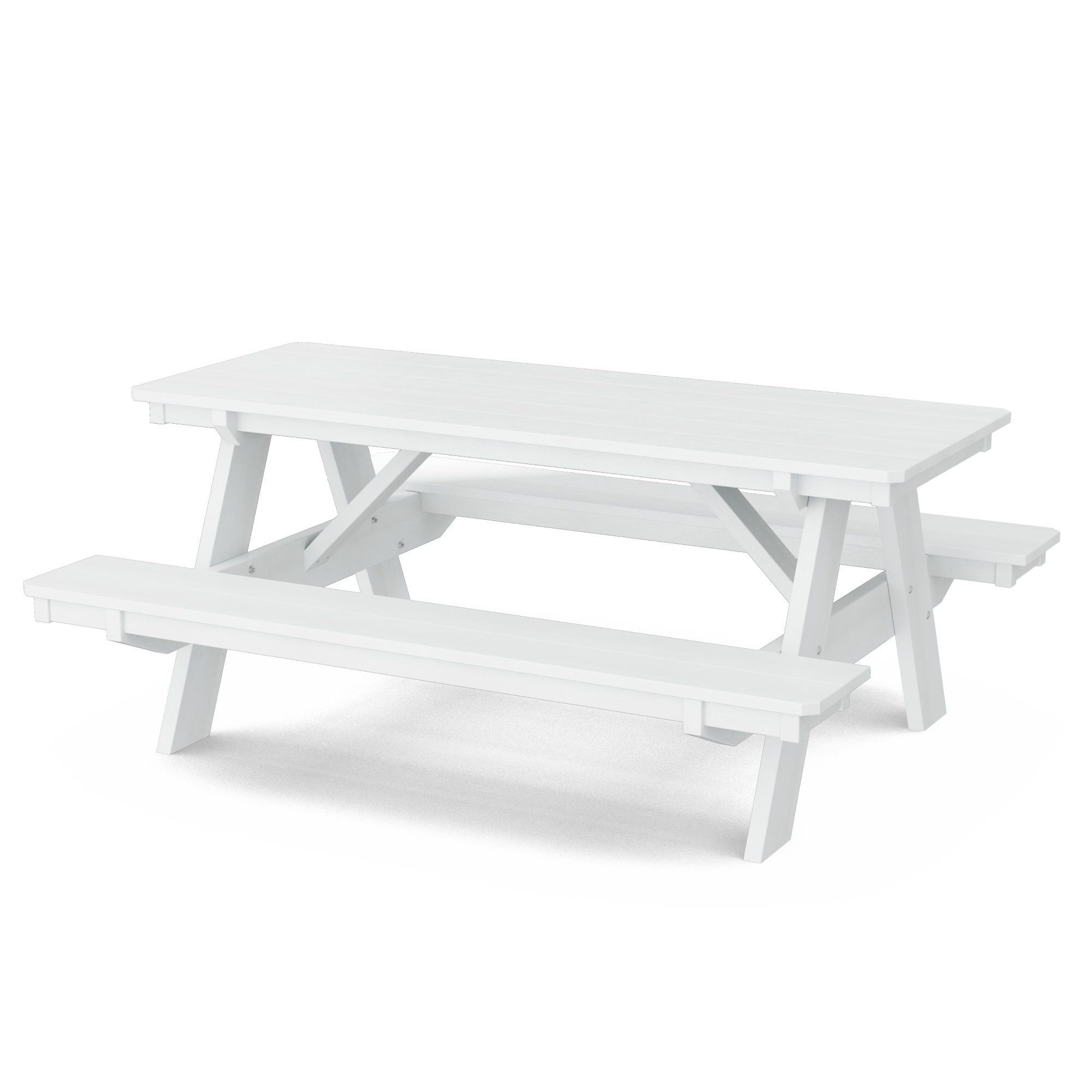 Wildridge LCC-165-BW 72-in White Recycled plastic Rectangle Picnic Table
