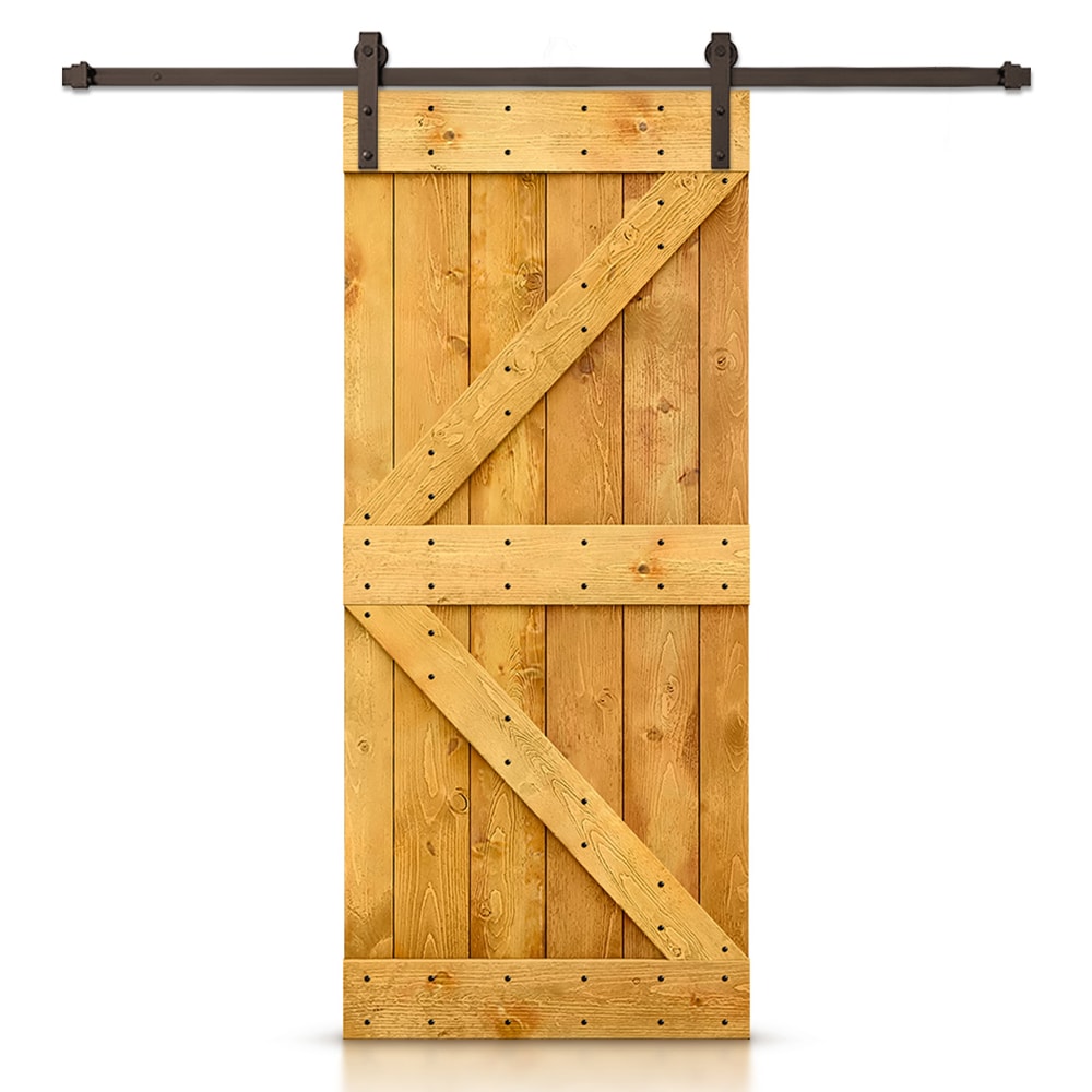 Calhome 48 In X 84 In Colonial Maple Knotty Pine Wood Solid Core Barn Door Hardware Included