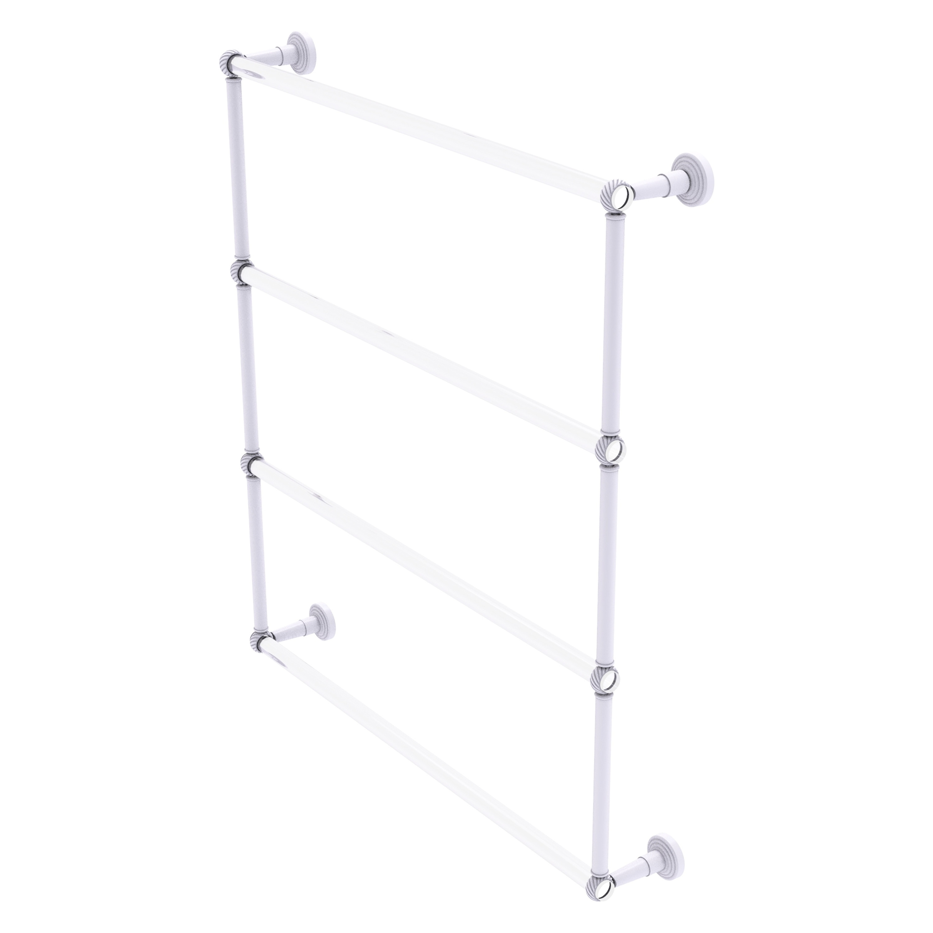 Allied Brass PB-28T-30-WHM Pacific Beach 30-in double Matte White Wall mount 4-tier Towel Bar