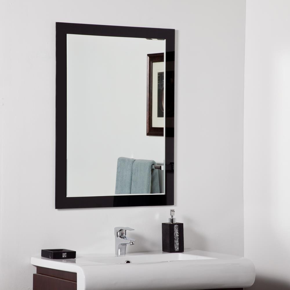 Decor Wonderland Aris 236 In X 315 In Frameless Bathroom Vanity Mirror Black In The Bathroom 3086