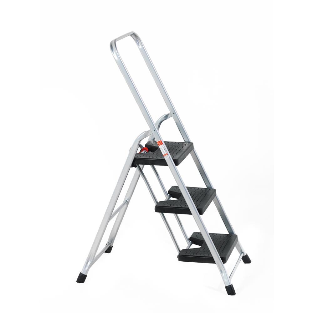 GPL 3-Step 250-lb Capacity Silver Steel Foldable Step Stool in the Step ...