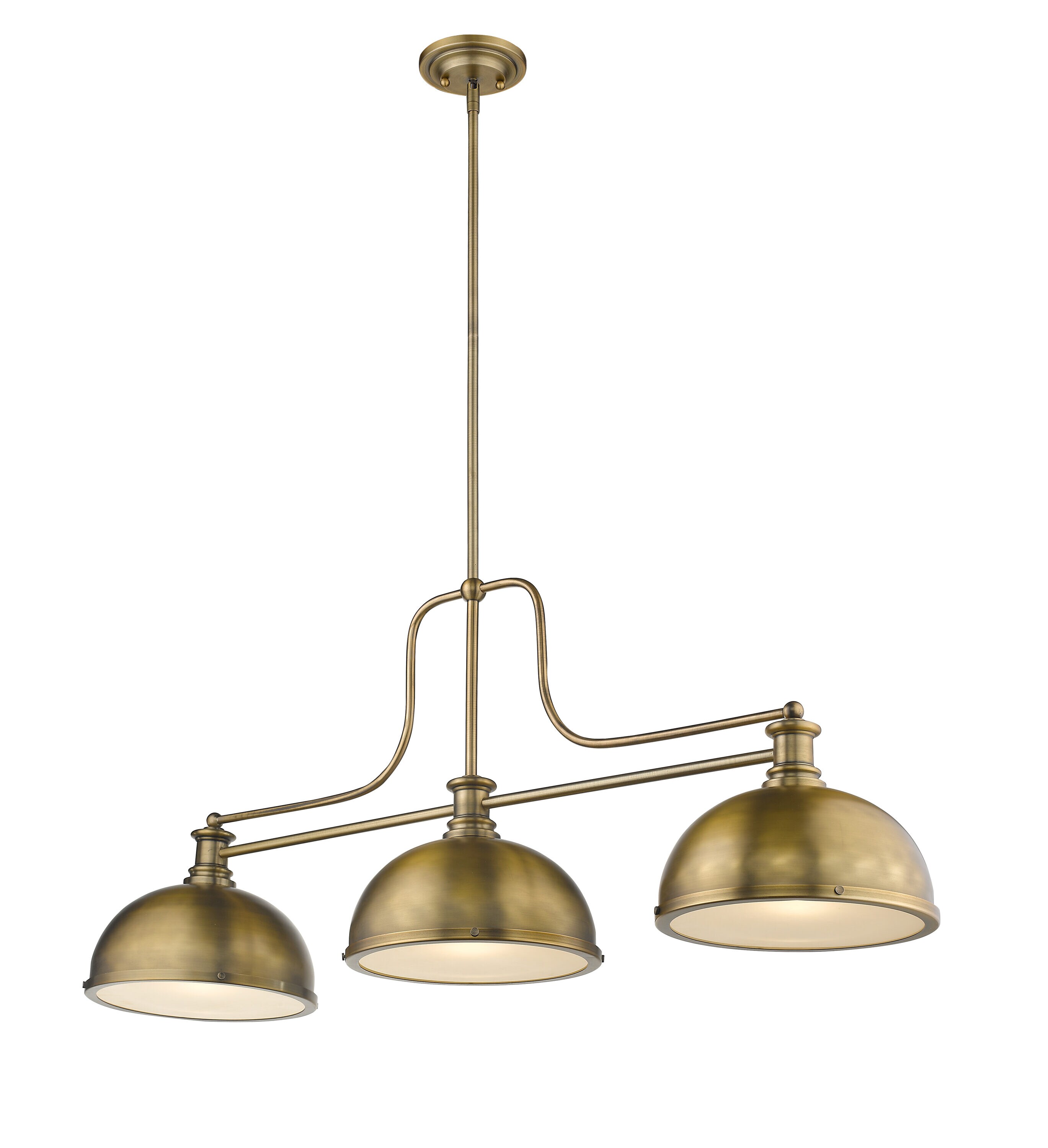 Mélange Vintage-Inspired Heritage Brass 3-Light Ceiling Chandelier