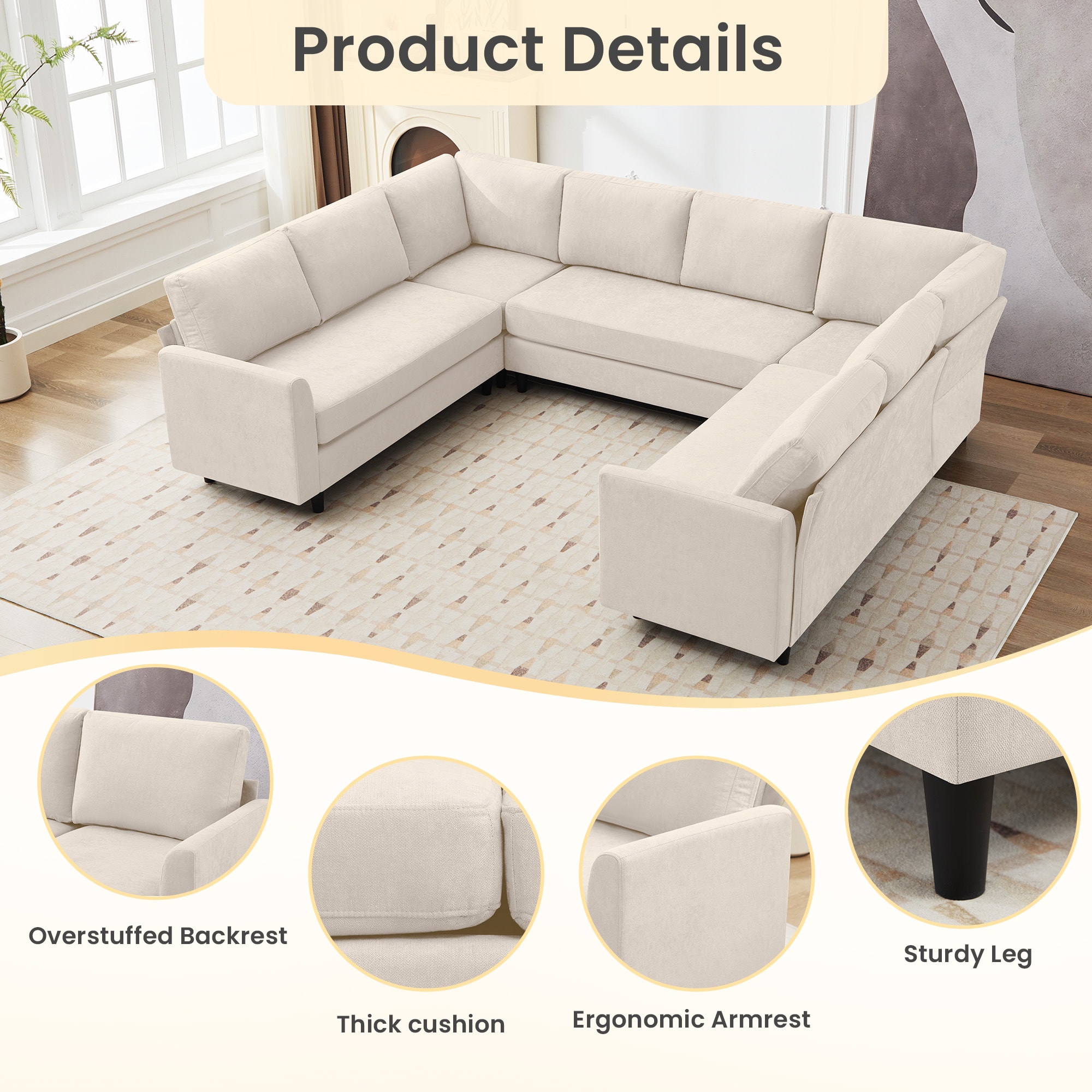 VOUA SAF-WNSZJ-BE Sofas-Loveseats - View #4