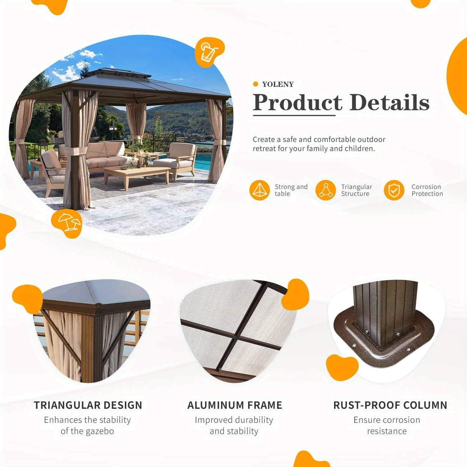 EROMMY HWG-059 Wood-Resin-Gazebos - View #8