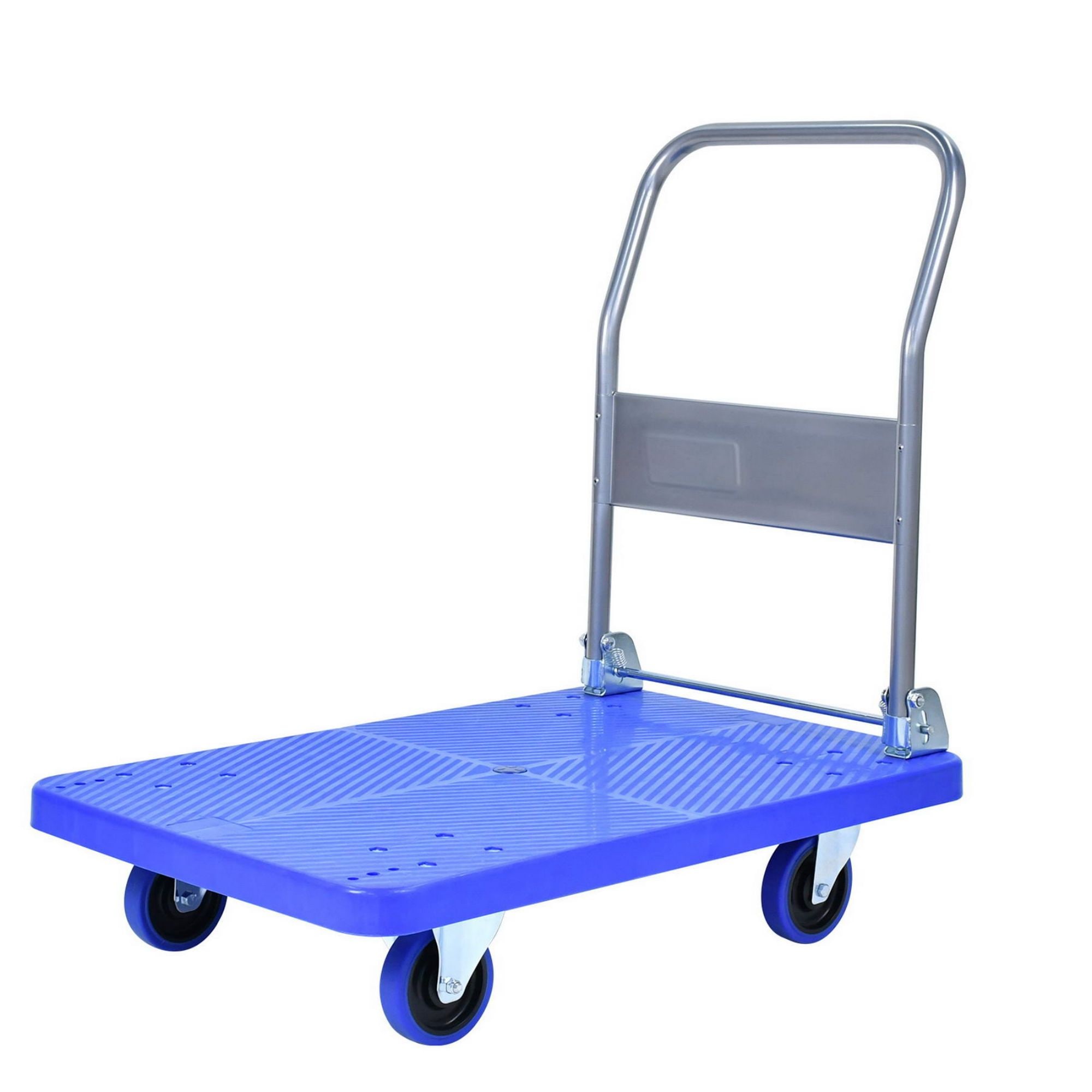 Kahomvis COS-QPW1-005 440-lbs. Capacity 4 -Wheel Blue Steel Standard duty platform truck