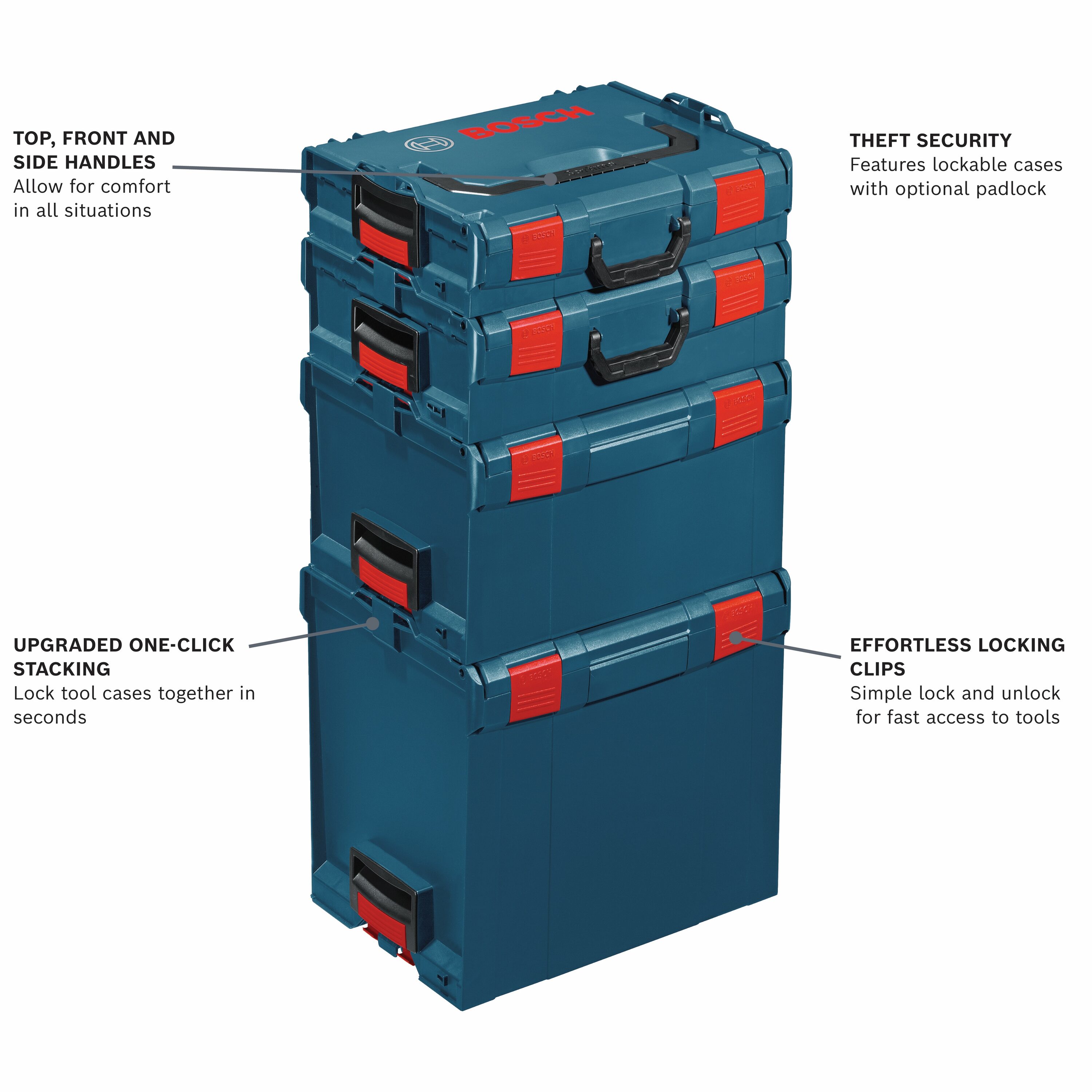 Bosch L-Boxx-4 14-in Blue Plastic Lockable Tool Box in the