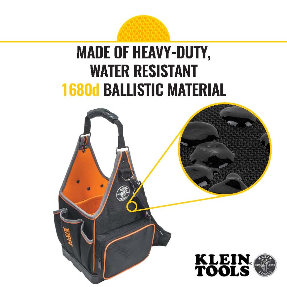 Klein Tools Canvas Bag with Zipper, Large Natural, No. 8 Canvas
