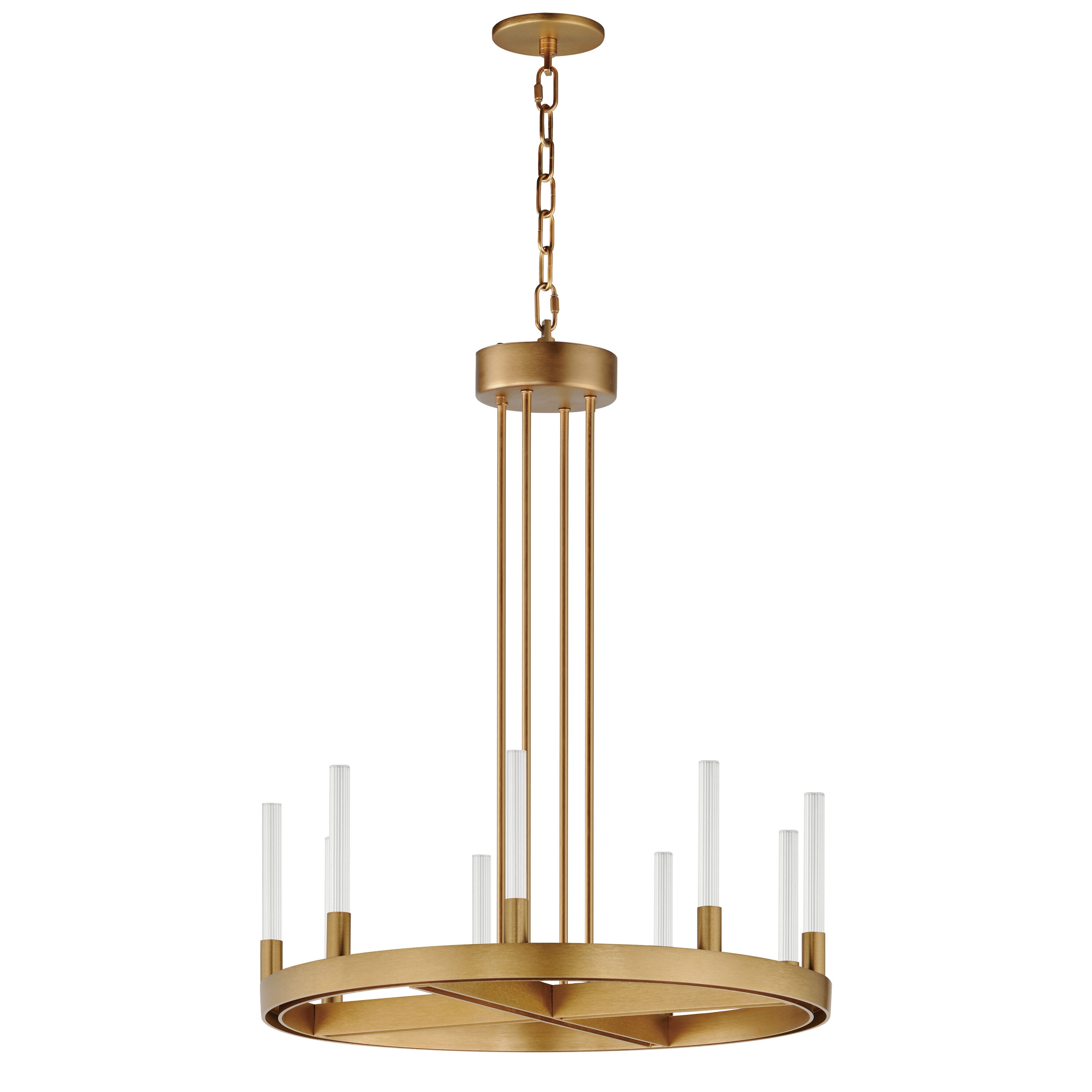 Maxim Lighting 16162CRGLD Ovation 9 -Light Polished Gold Transitional Integrated LED For Use in Bedrooms, Dining Rooms, Foyers, Kitchens, Living Rooms Chandelier