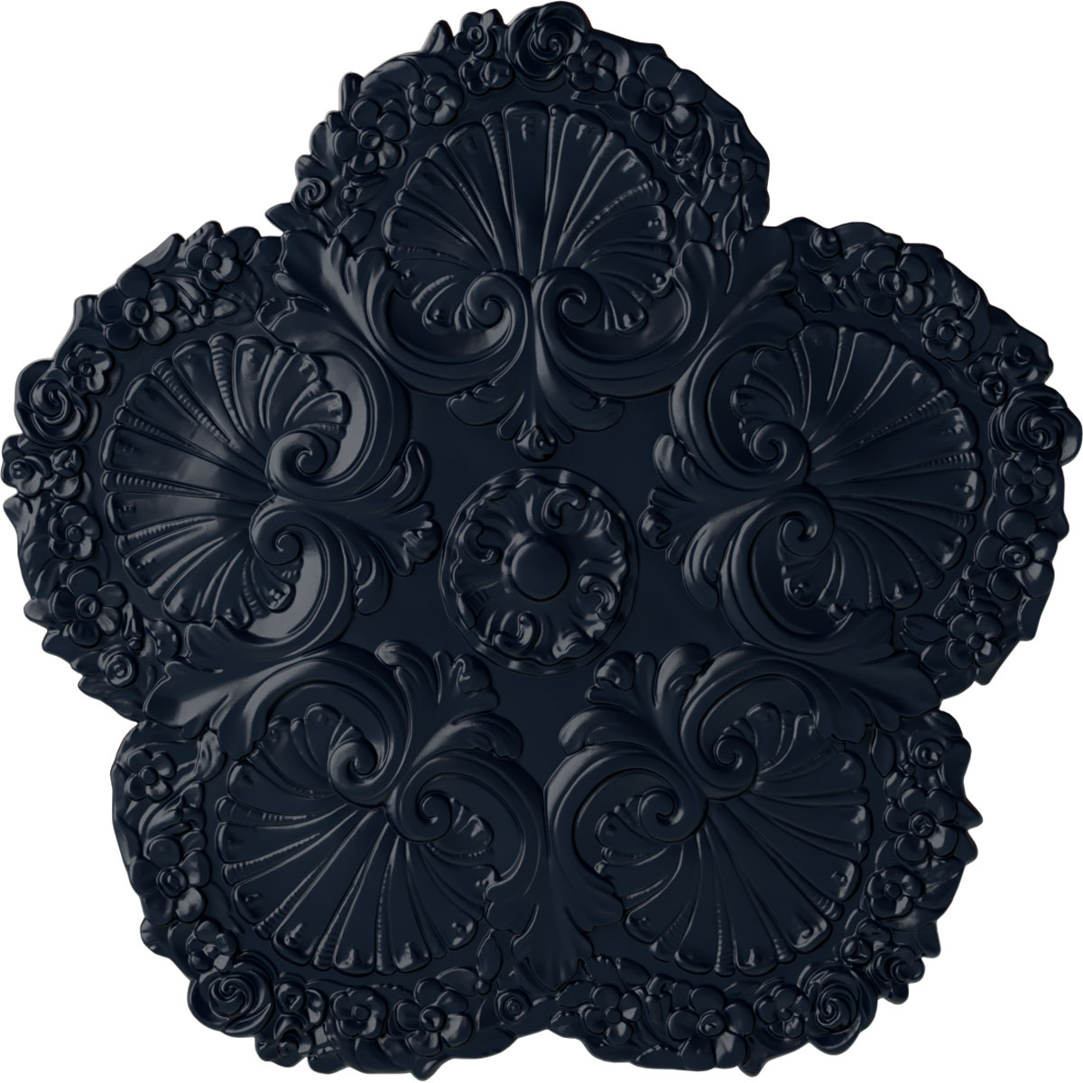 Ekena Millwork CM25SHMDF Shell 25.625-in W x 25.625-in L Painted Midnight Dream Polyurethane Whole Ceiling Medallion