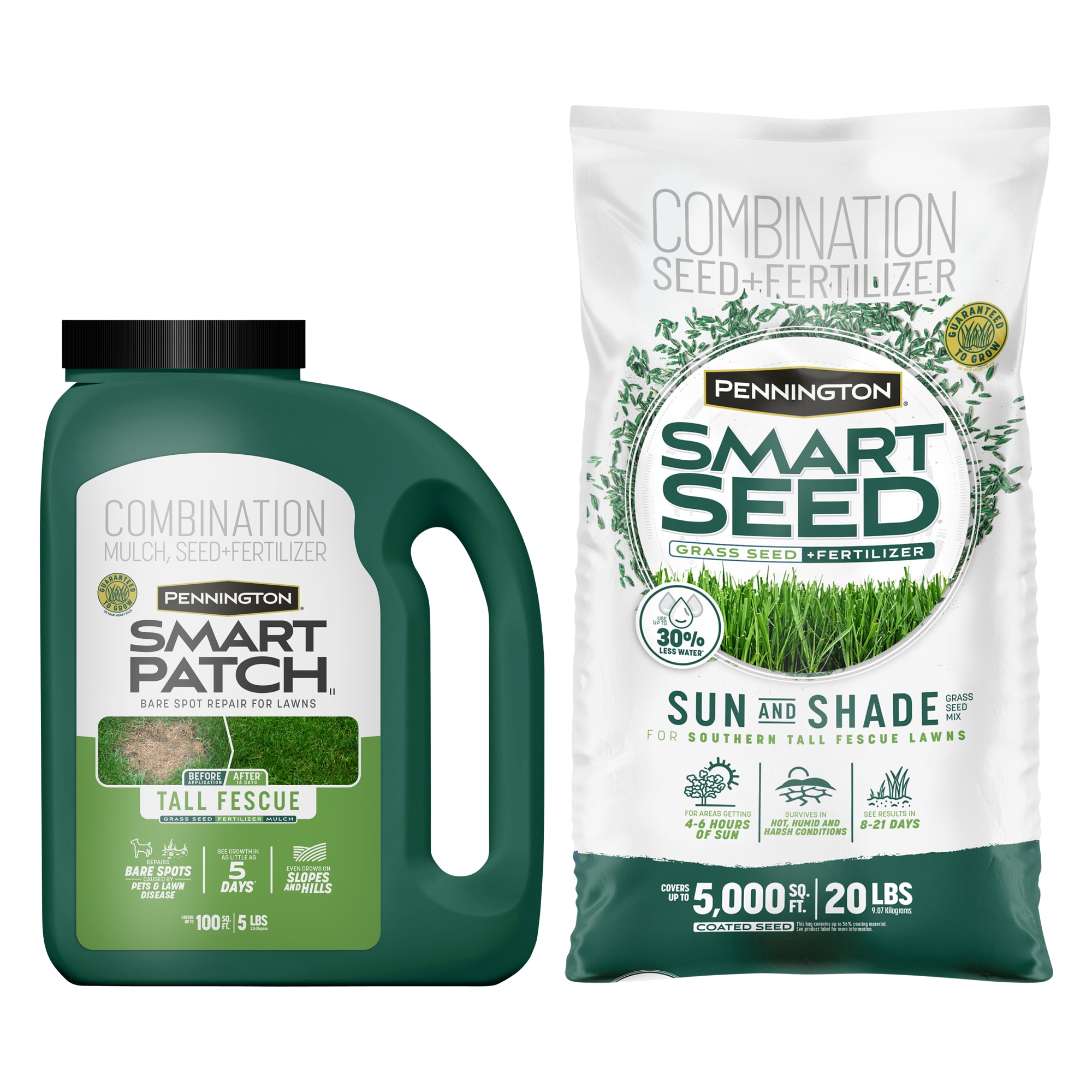 Shop Pennington Smart Seed 20-lb Sun and Shade Grass Seed and Smart Patch 5-lb Lawn Repair Mix