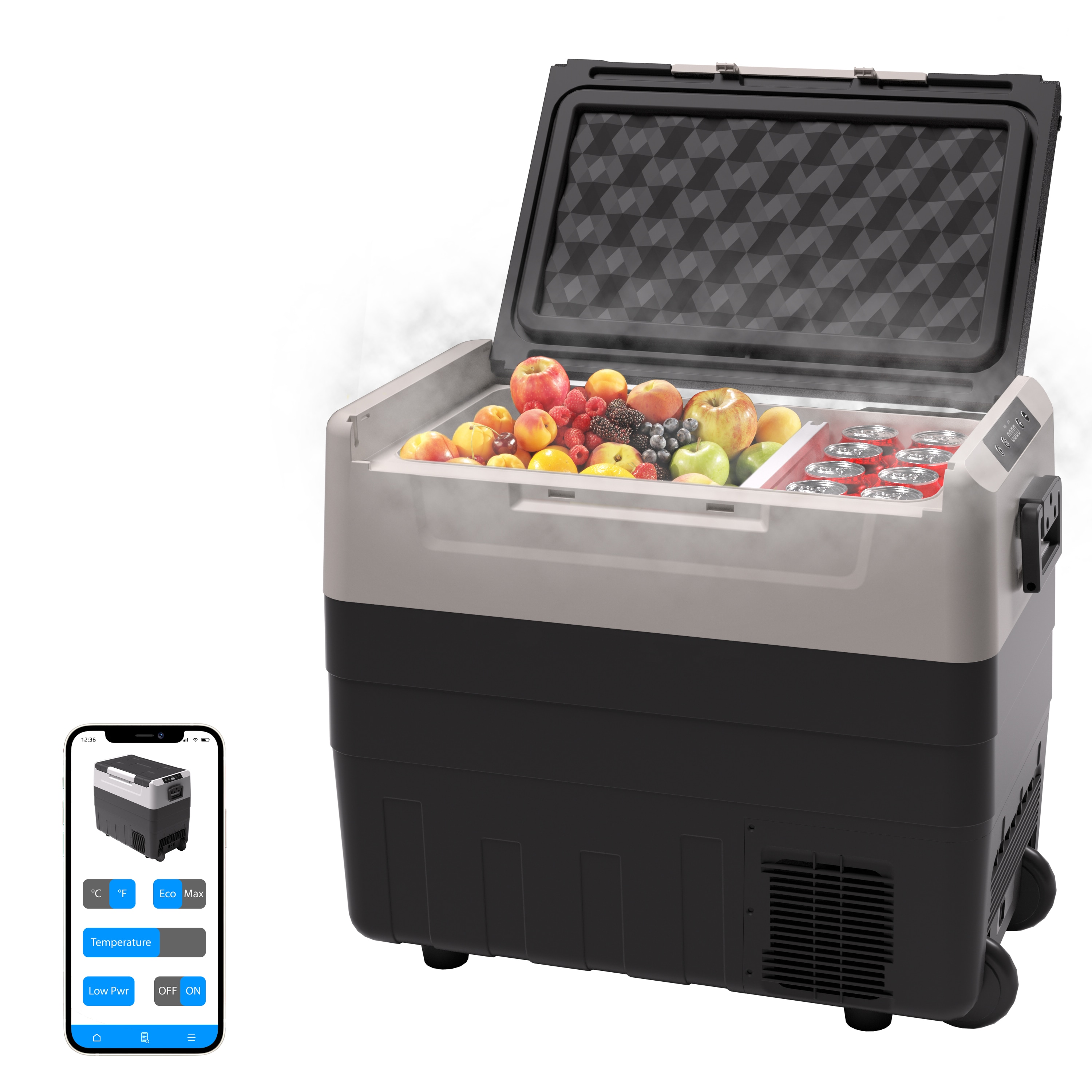 Ivation 24 L Portable Electric Cooler, Camping Fridge With Car