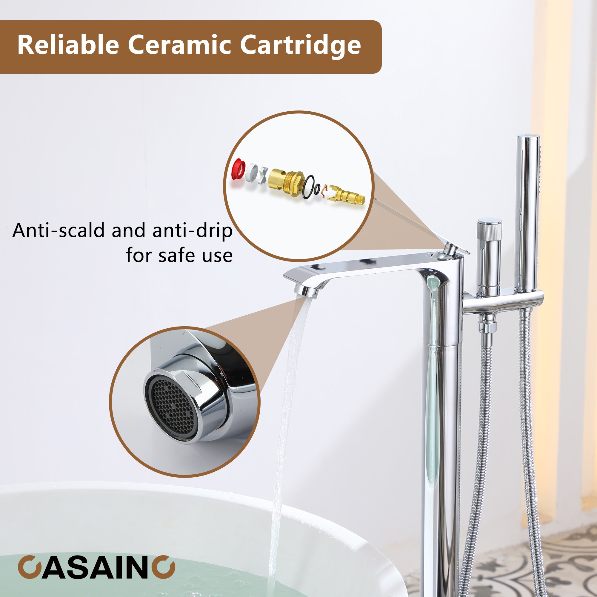 CASAINC TC12-ORB Roman-Tub-Faucets - View #6