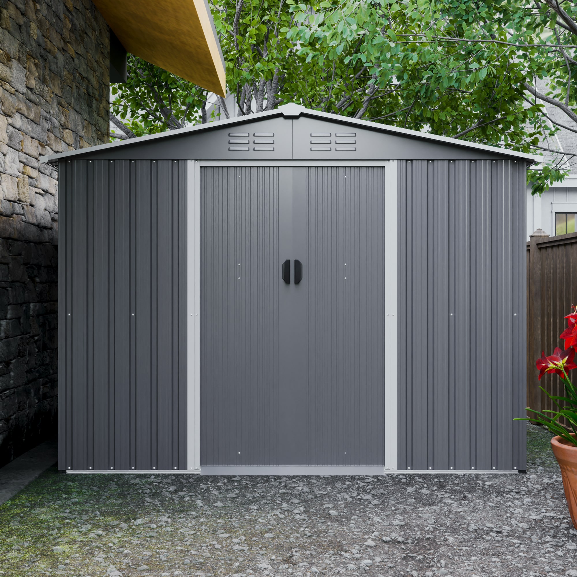 WELLFOR TWSG005-GN Metal-Storage-Buildings-Sheds - View #6
