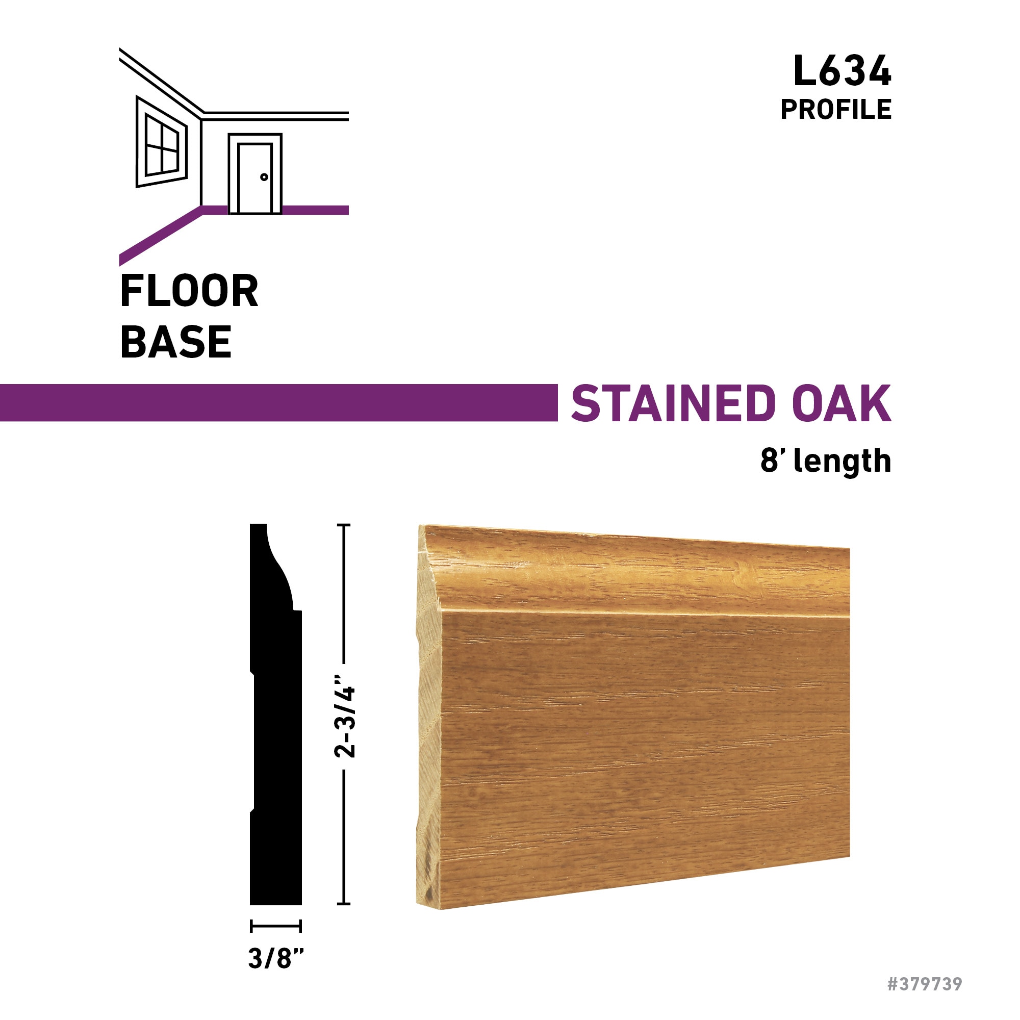 RELIABILT L 634 8 OAKGO Baseboard-Moulding - View #3