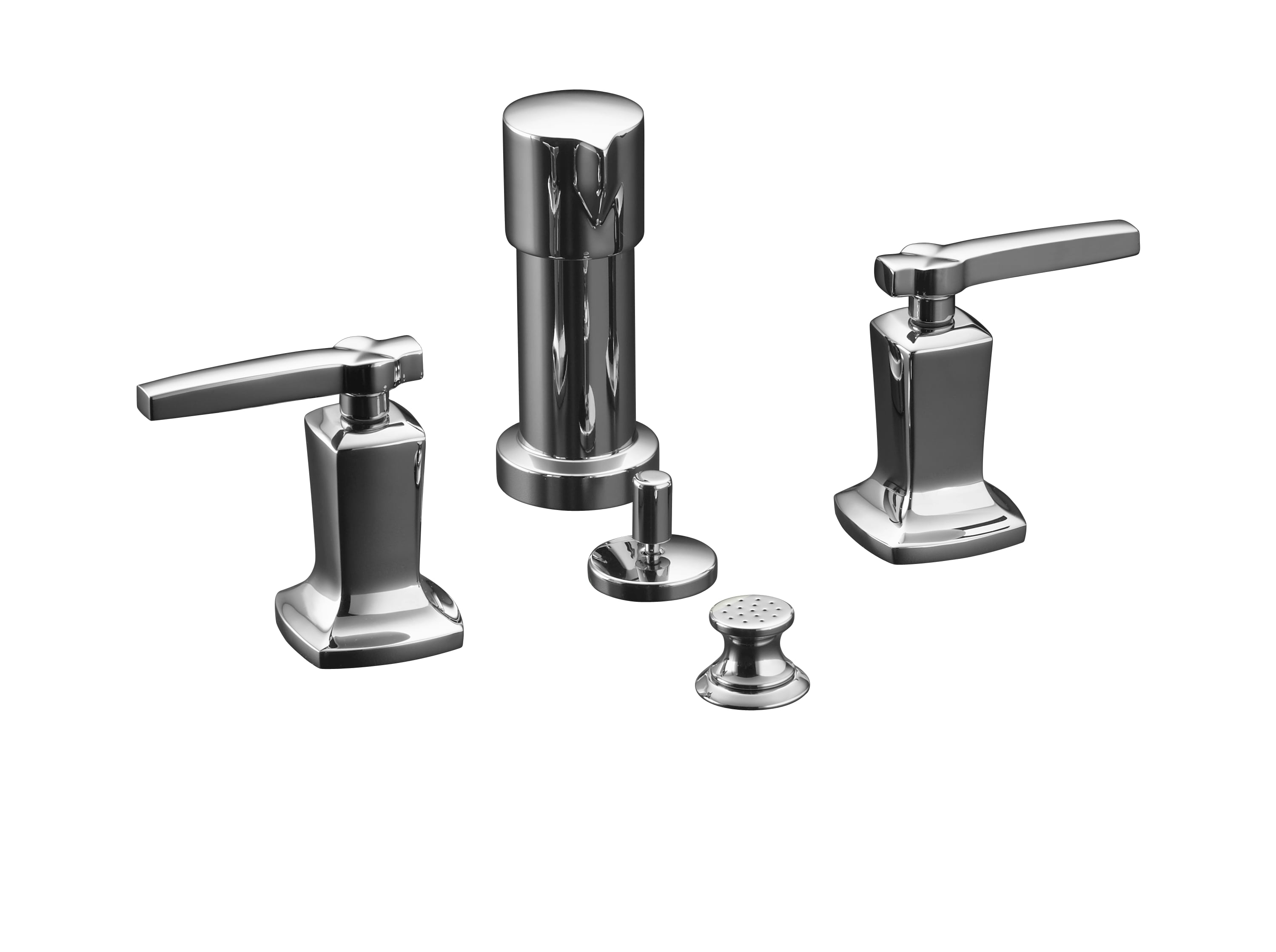 KOHLER 16238-4-CP Margaux Polished Chrome Vertical spray 4-hole 2-handle Bidet Faucet