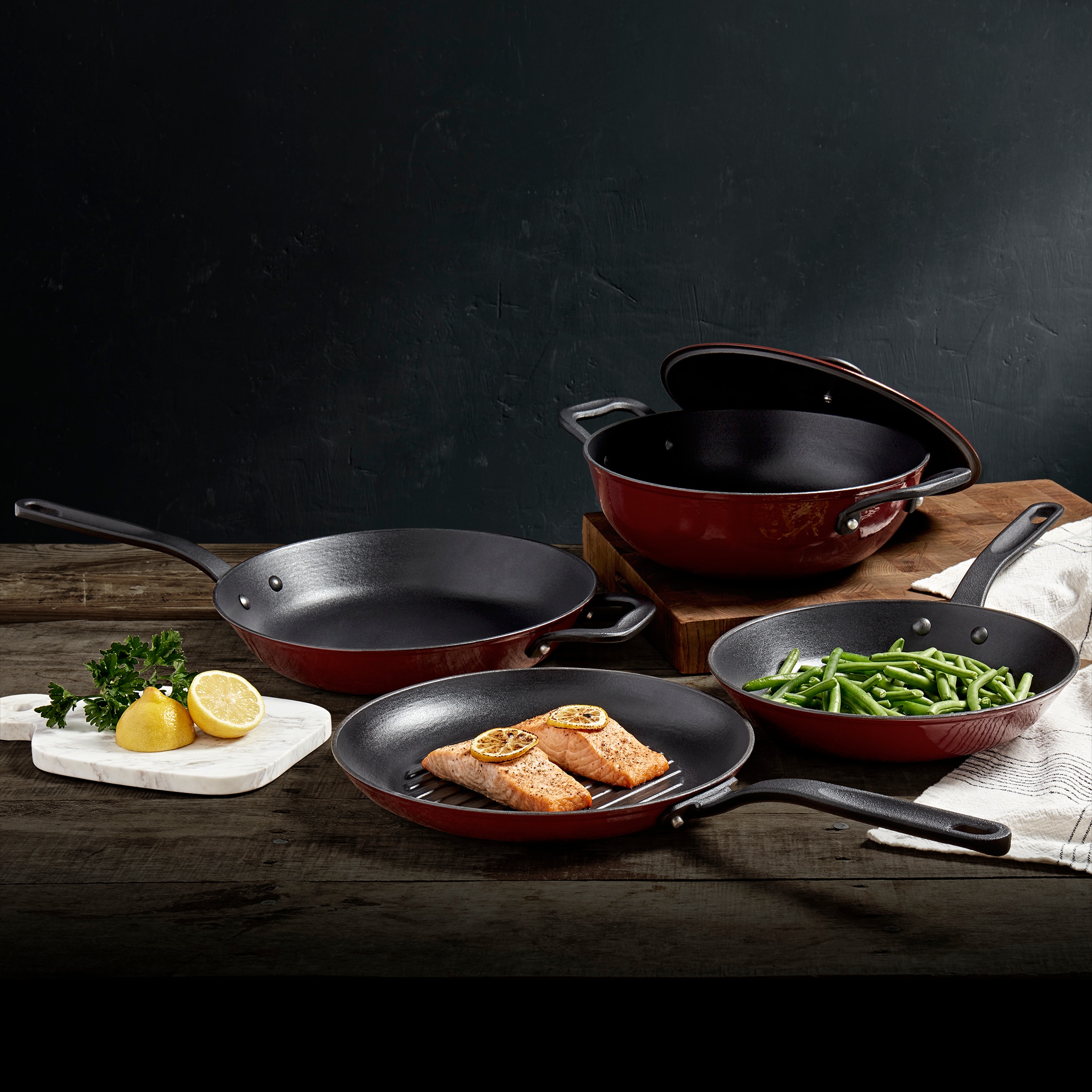 Napoleon Grill Accessory Bundle for Cast Iron Lovers, Sauce Pan w/ Lid,  Skillet and Frying Pan