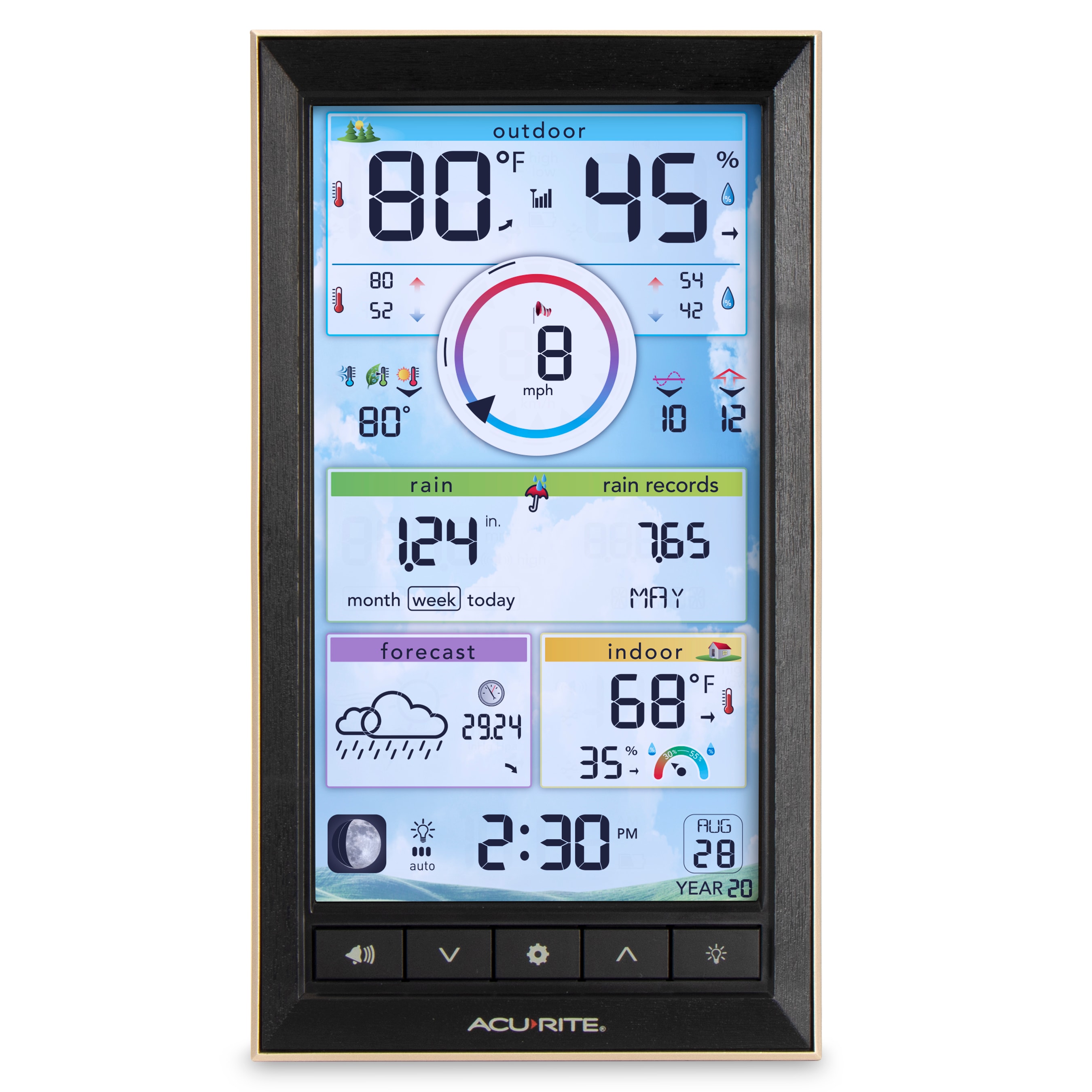Home Wi-Fi Smart Weather Station Big 10 Color LCD and Outdoor Wireless  Sensors