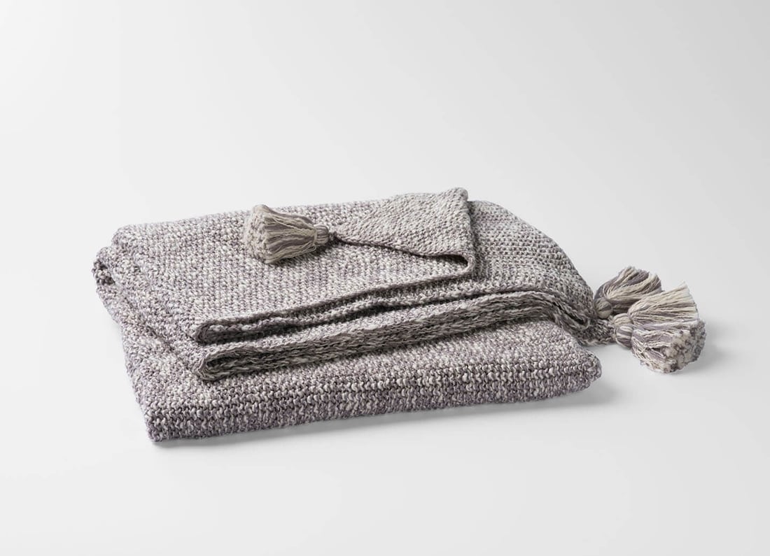 HomeRoots 4000403084 Grey 50-in x 70-in Cotton Blanket