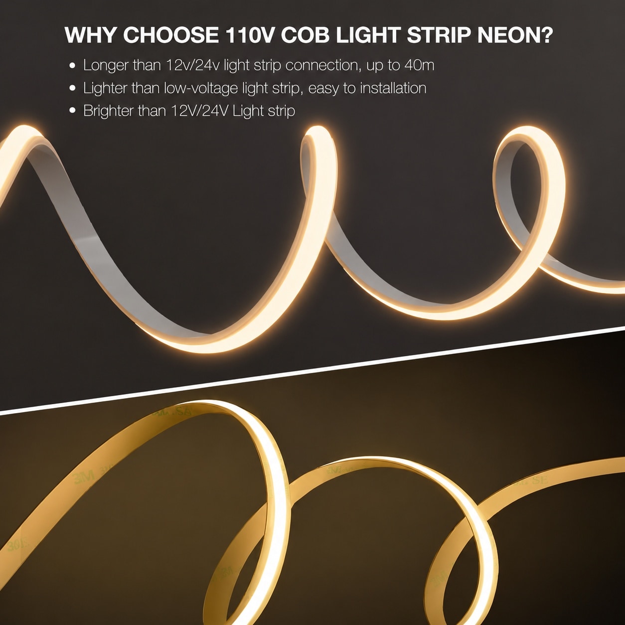 Lukvuzo COB LED Neon Rope Light 16 Foot Waterproof Silicone Flexible ...