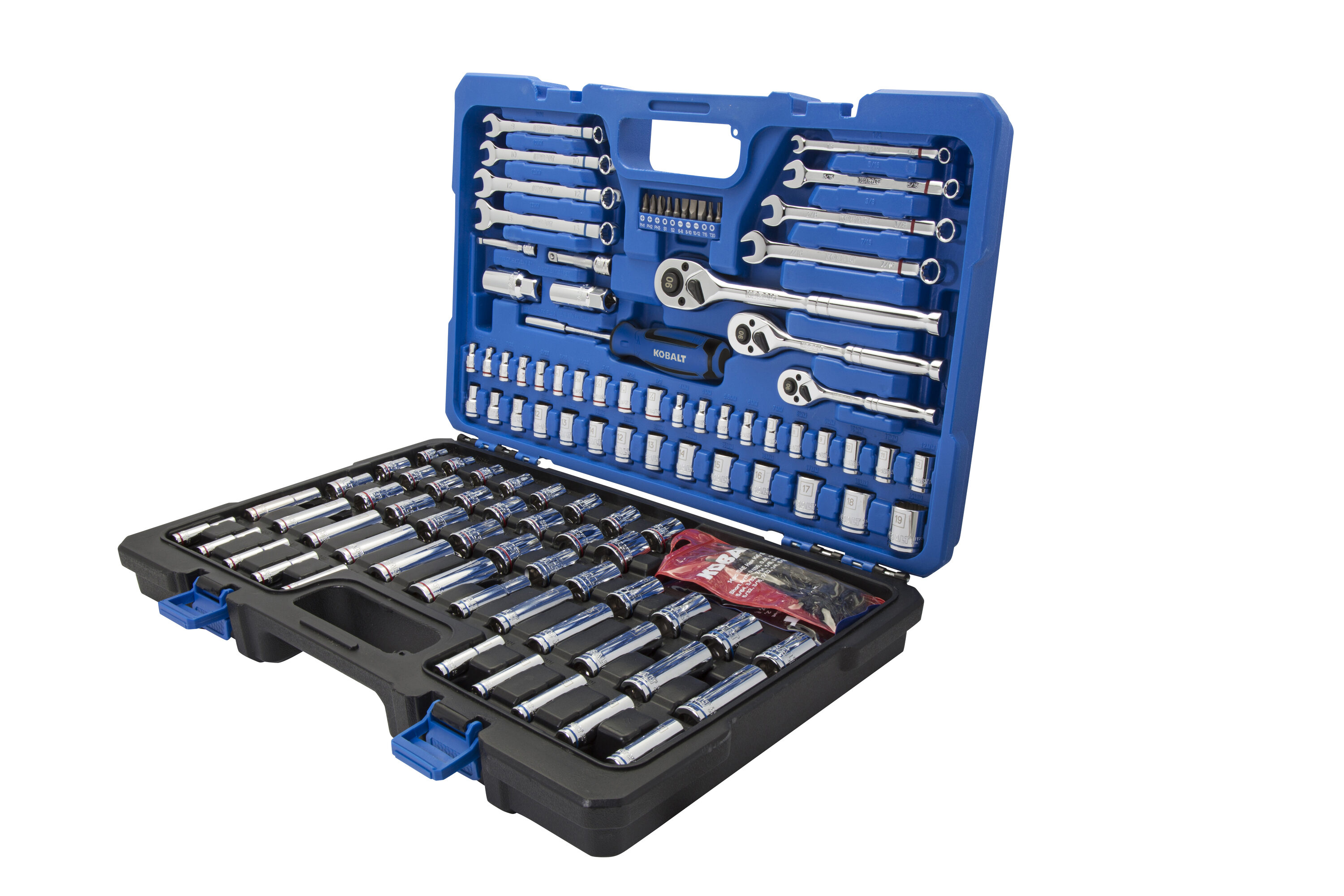 Kobalt 138-Piece Standard (SAE) and Metric Combination Polished Chrome  Mechanics Tool Set with Hard Case in the Mechanics Tool Sets department at 