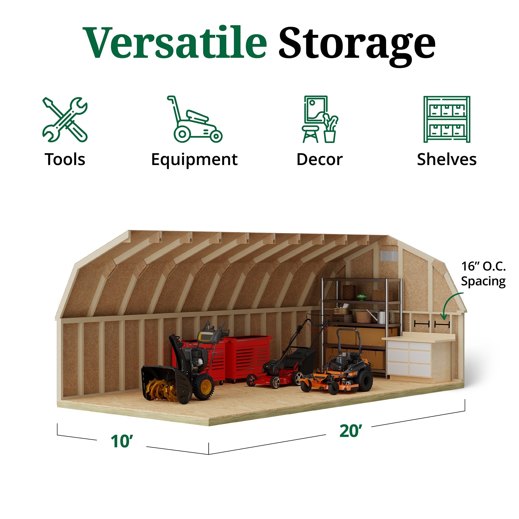 Little Cottage Co 10X20 CGB-4-PC-FK Wood-Storage-Buildings - View #5