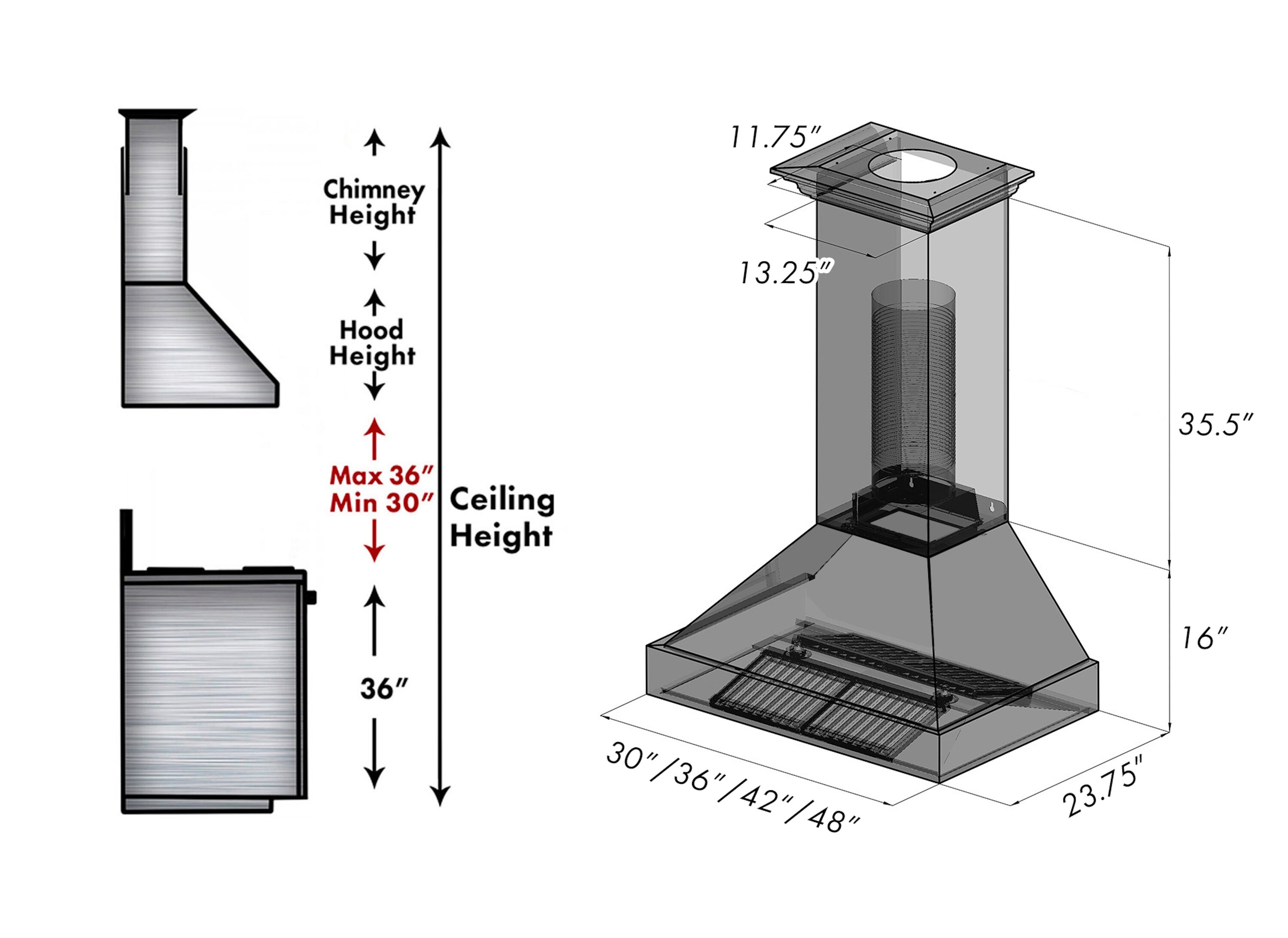 ZLINE KITCHEN & BATH 8654BLM-48 Wall-Mounted-Range-Hoods - View #8