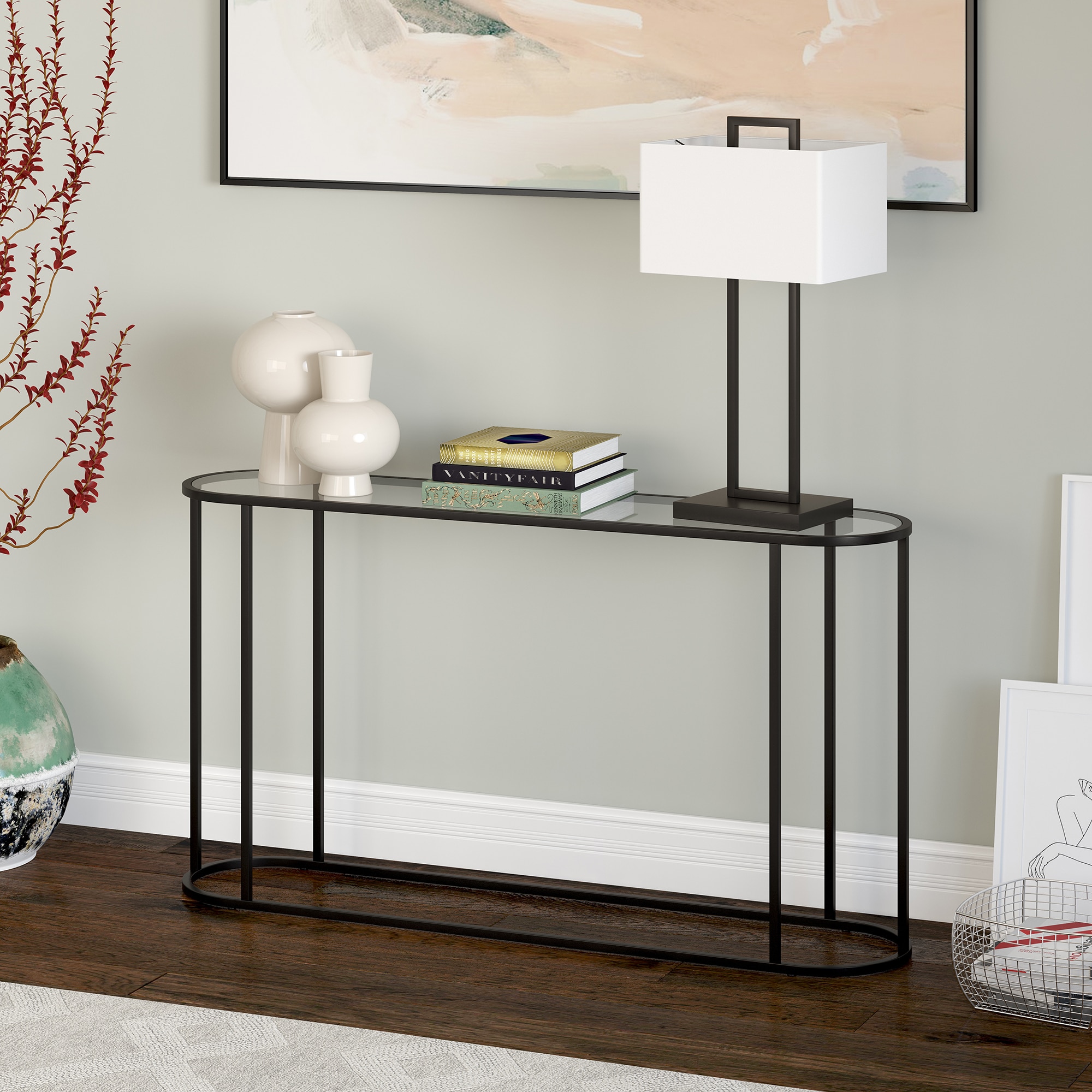 Hailey Home Midcentury Blackened Bronze Console Table AT1214 at Lowes.com