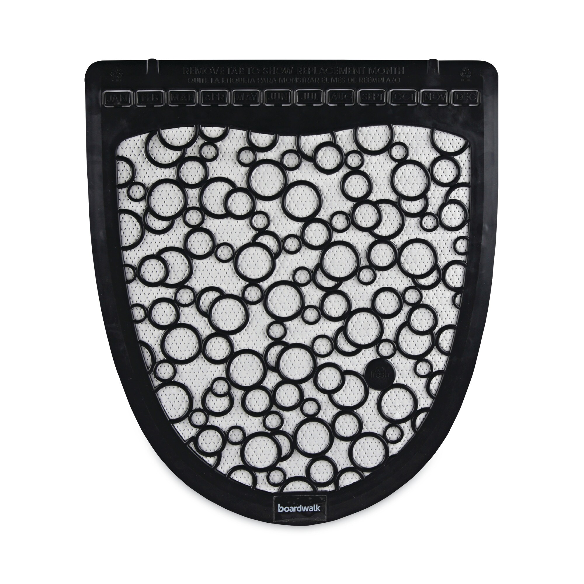 Boardwalk BWKUMBW 17.5-Inches x 20-Inches Black/White Rubber Bath mat