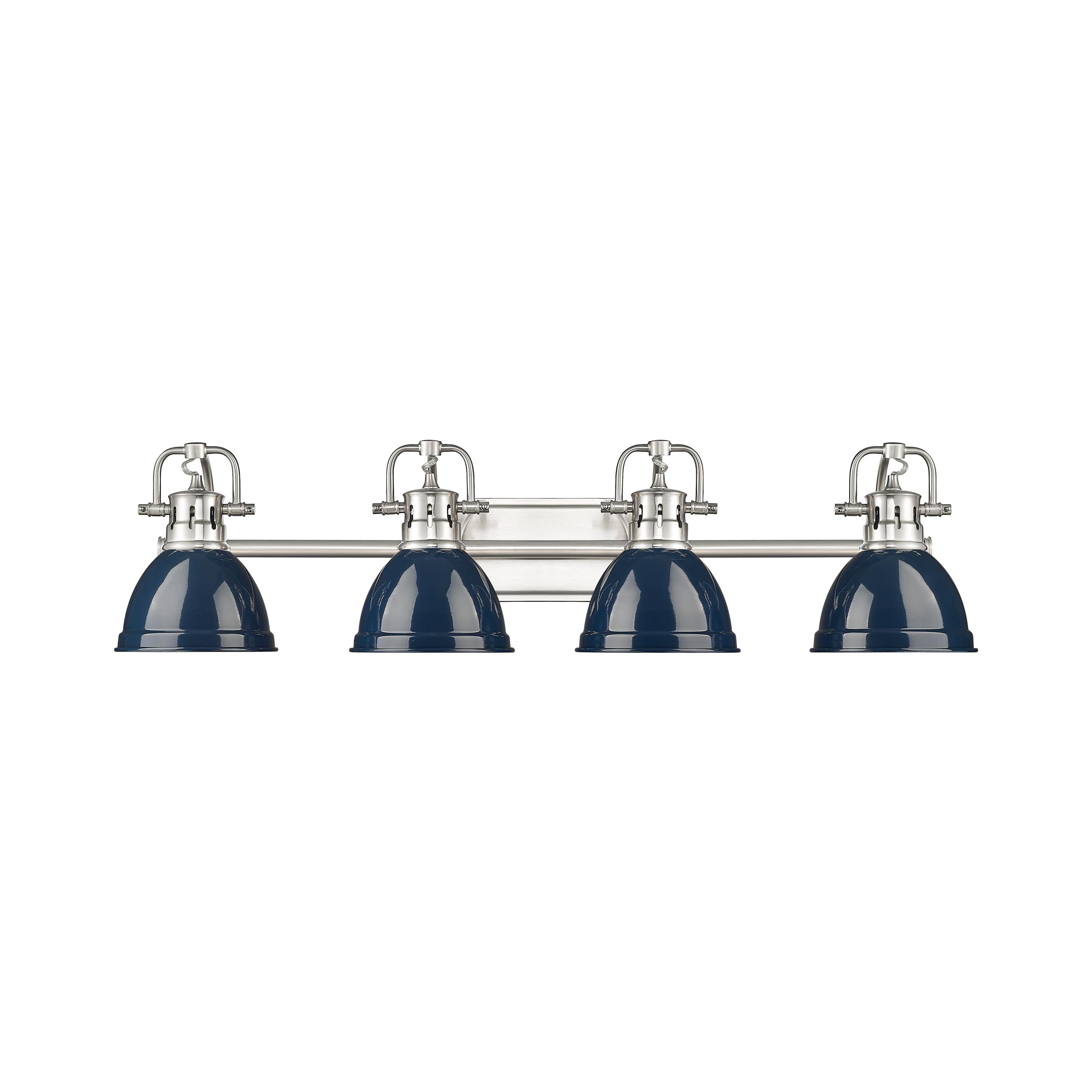 Golden Lighting 3602-BA4 PW-NVY Duncan 8.25-in 4 -Light Pewter Transitional Vanity light