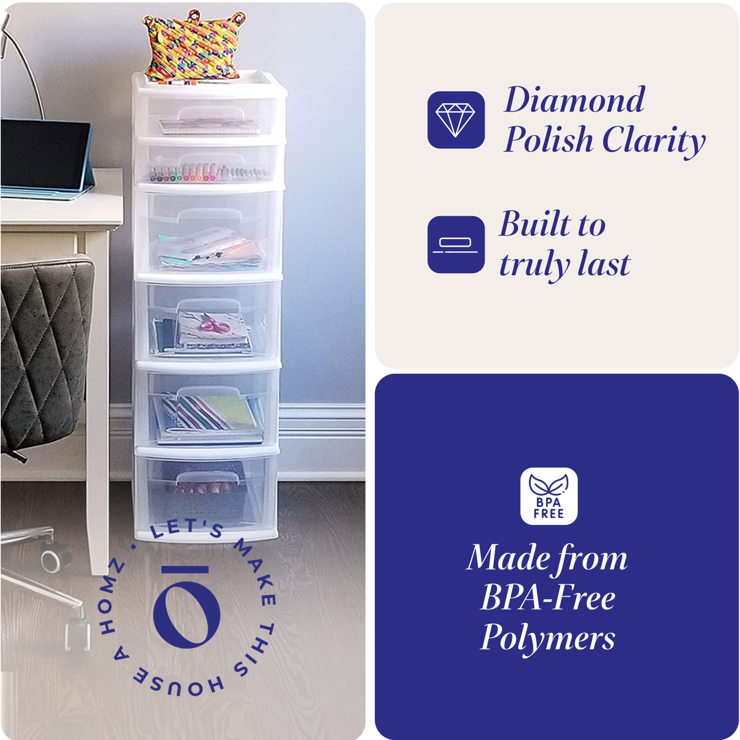 Homz Products 316245 Laminate-Storage-Cubes - View #3