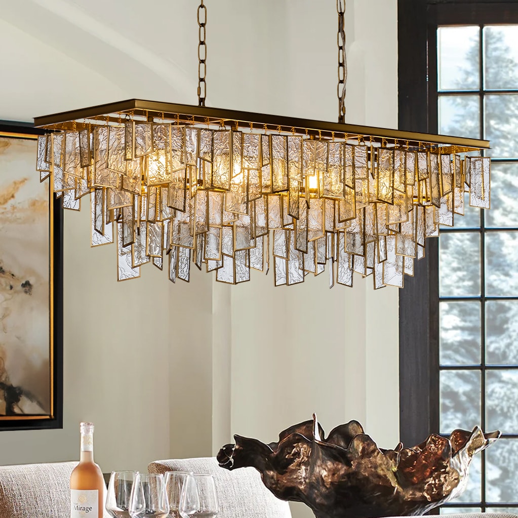 AloaDecor Lighting 4-Light Antique Gold Modern/Contemporary Chandelier ...