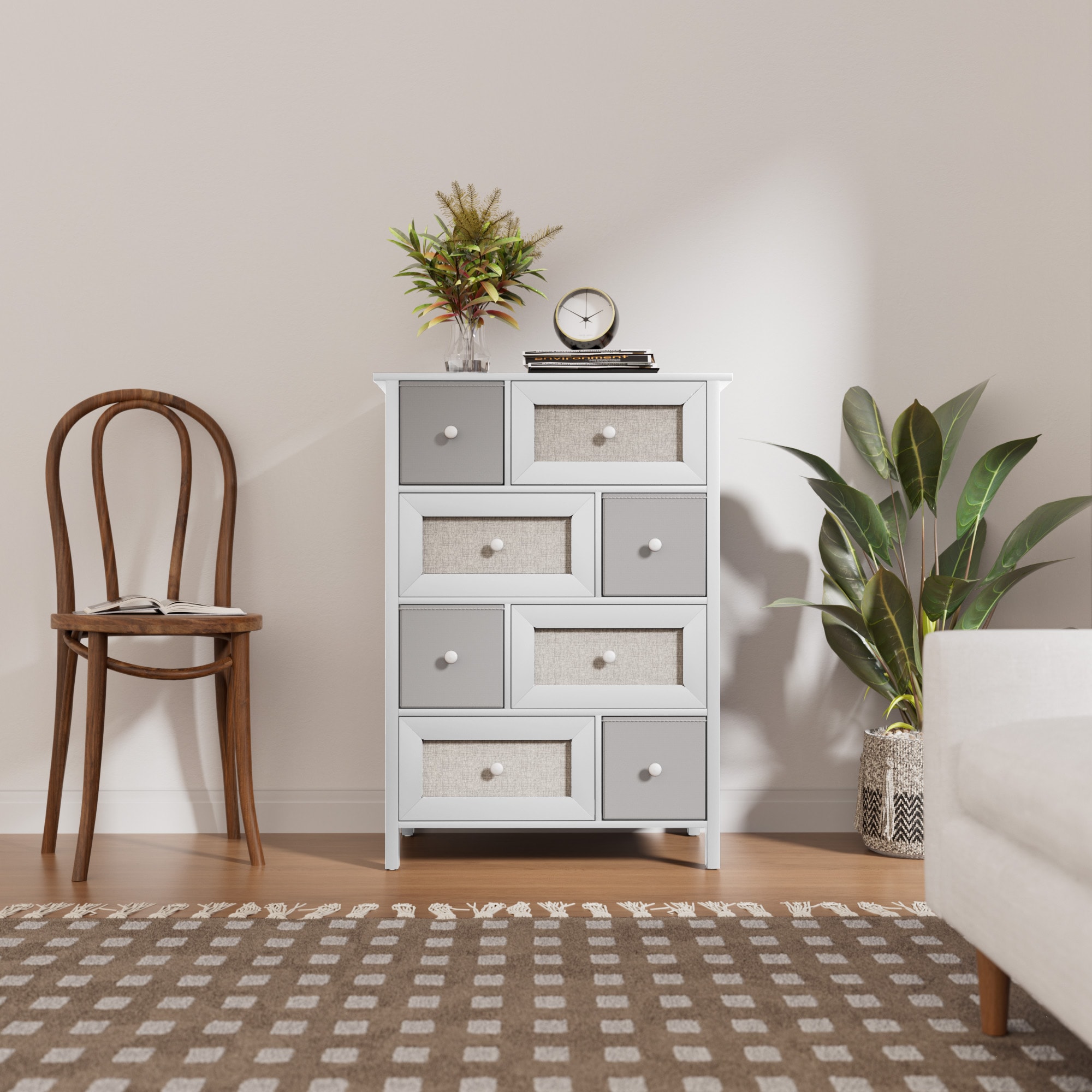 VOUA SAF-QFBY8-WH 27.56-in W White Accent Cabinet