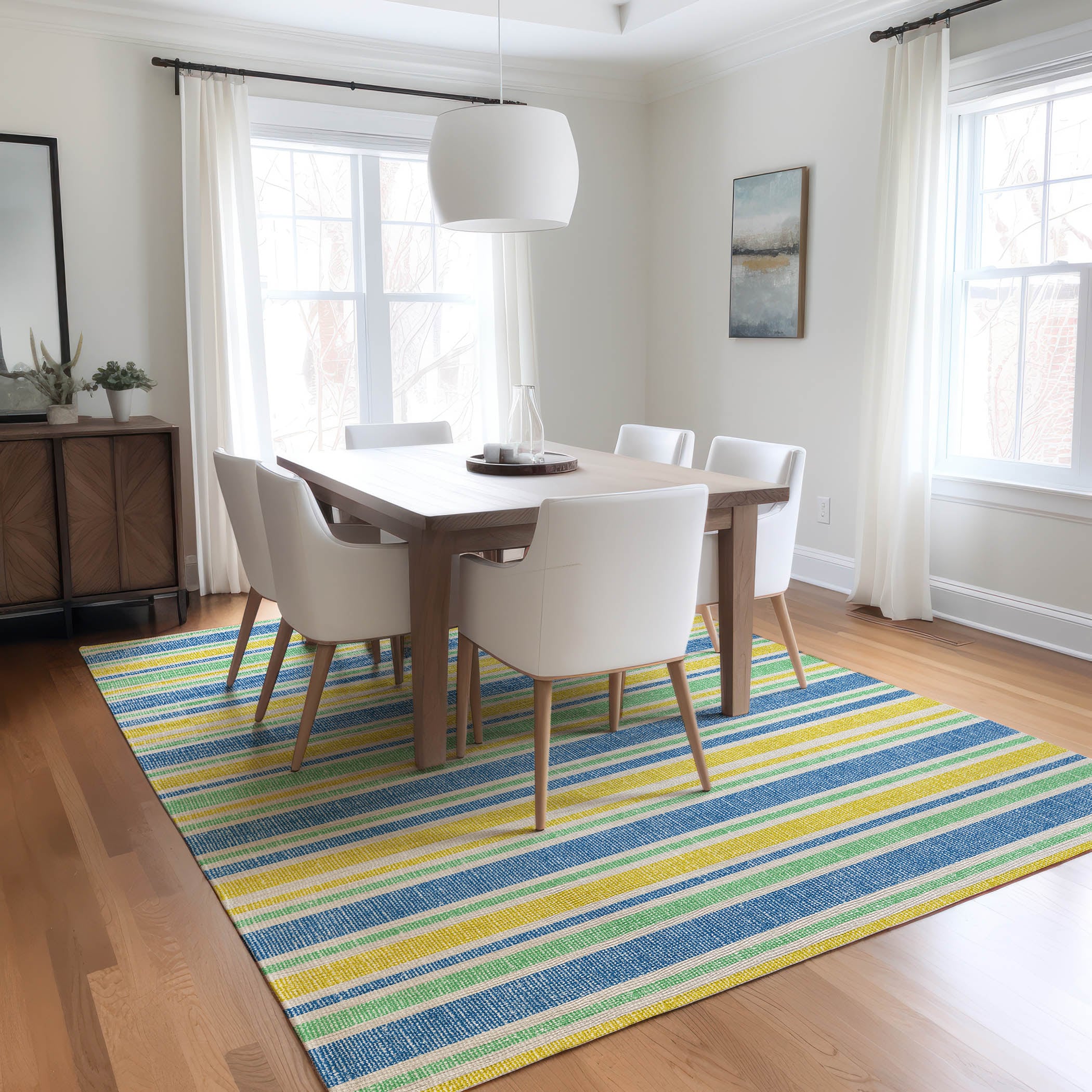 Addison Rugs ACN531YE10X14 Chantille 10 x 14 (ft) Polyester Yellow Rectangular Indoor/Outdoor Abstract Machine washable Area rug