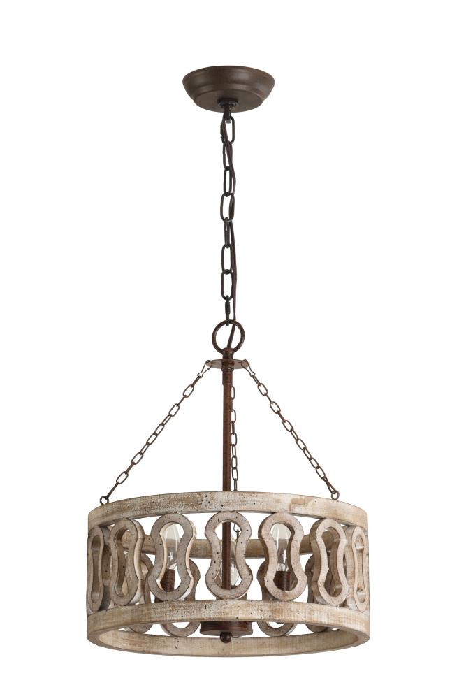 Oaks Decor Farmhouse wood chandelier 3-Light Distressed Gray Farmhouse ...