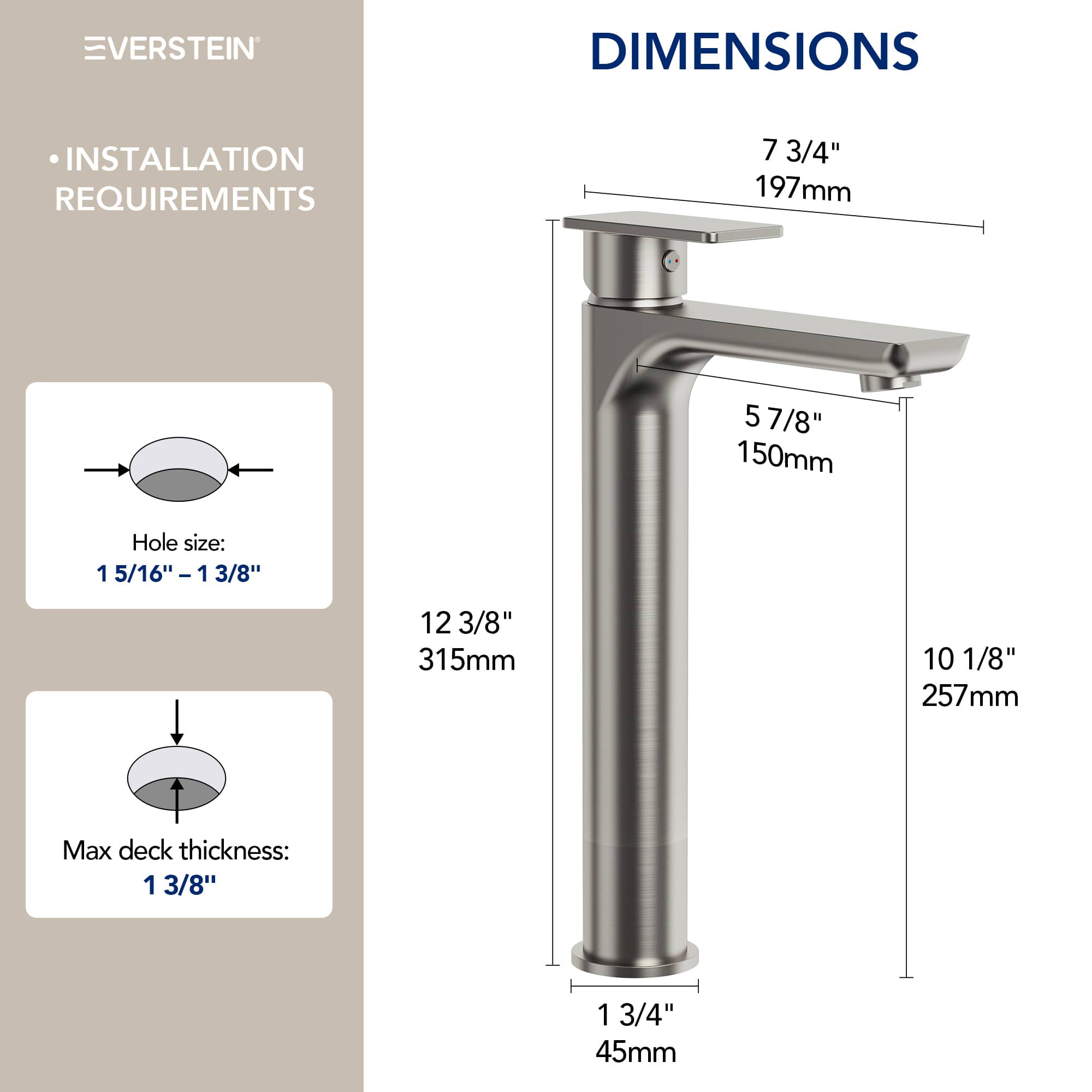 EVERSTEIN SFS-1121-NK Lavatory-Faucets - View #10