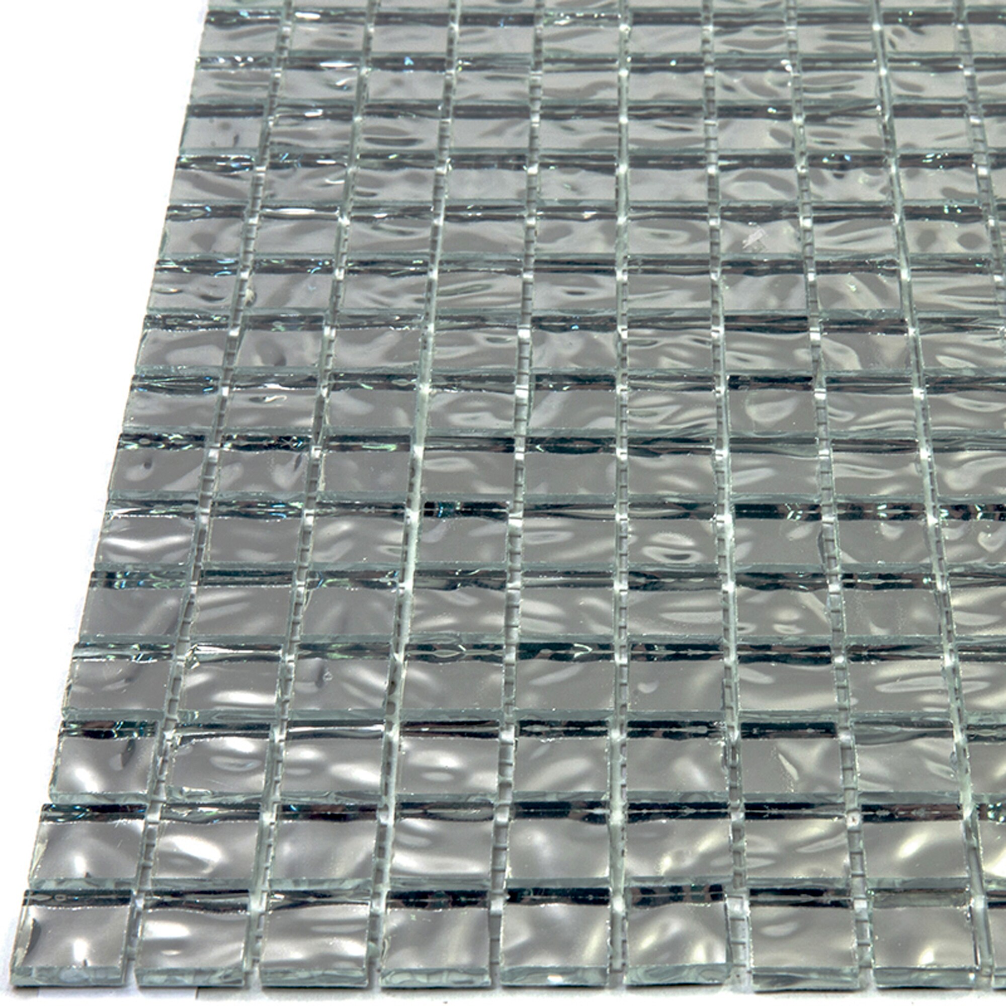Apollo Tile Altin Cloud Silver 12-in x 12-in Glossy Glass Uniform Squares Floor and Wall Tile (18.69-sq. ft/ Carton)