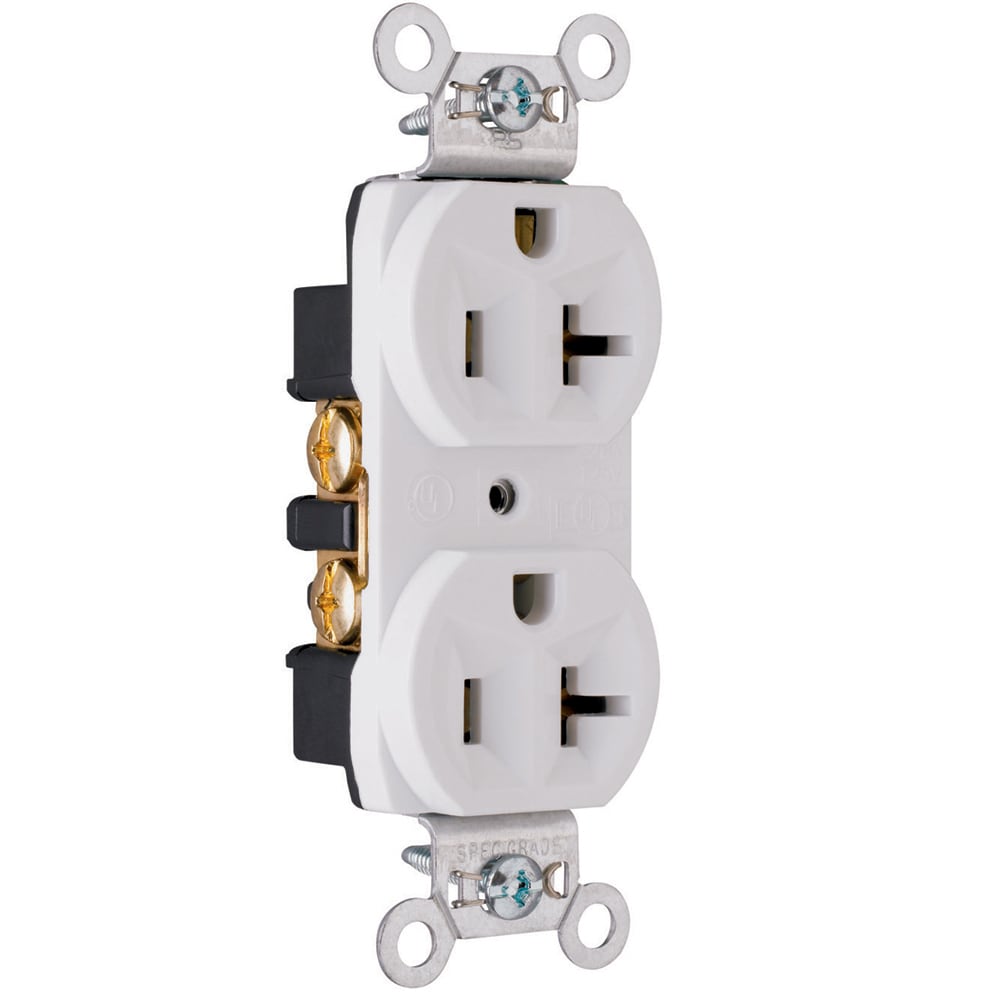 Legrand 20-Amp 125-volt Commercial Duplex Outlet, White CRB5362WCC12 at ...