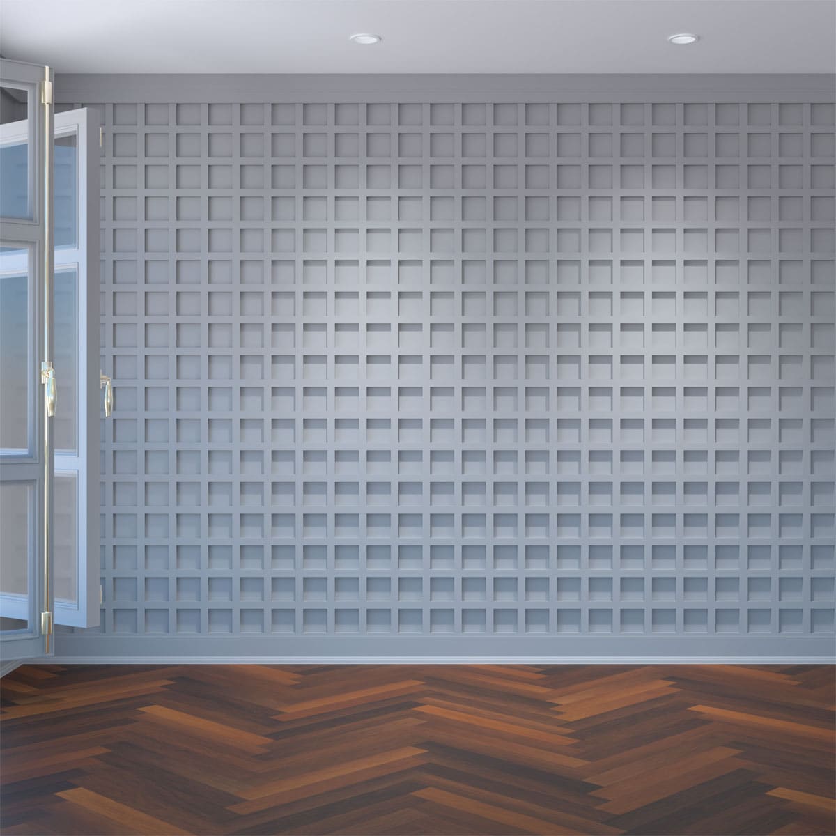 Ekena Millwork WALP24X24MNC 23-3/8-in x 23-3/8-in Smooth Paintable/Stainable White PVC Fretwork Wall Panel ( 3.79 )