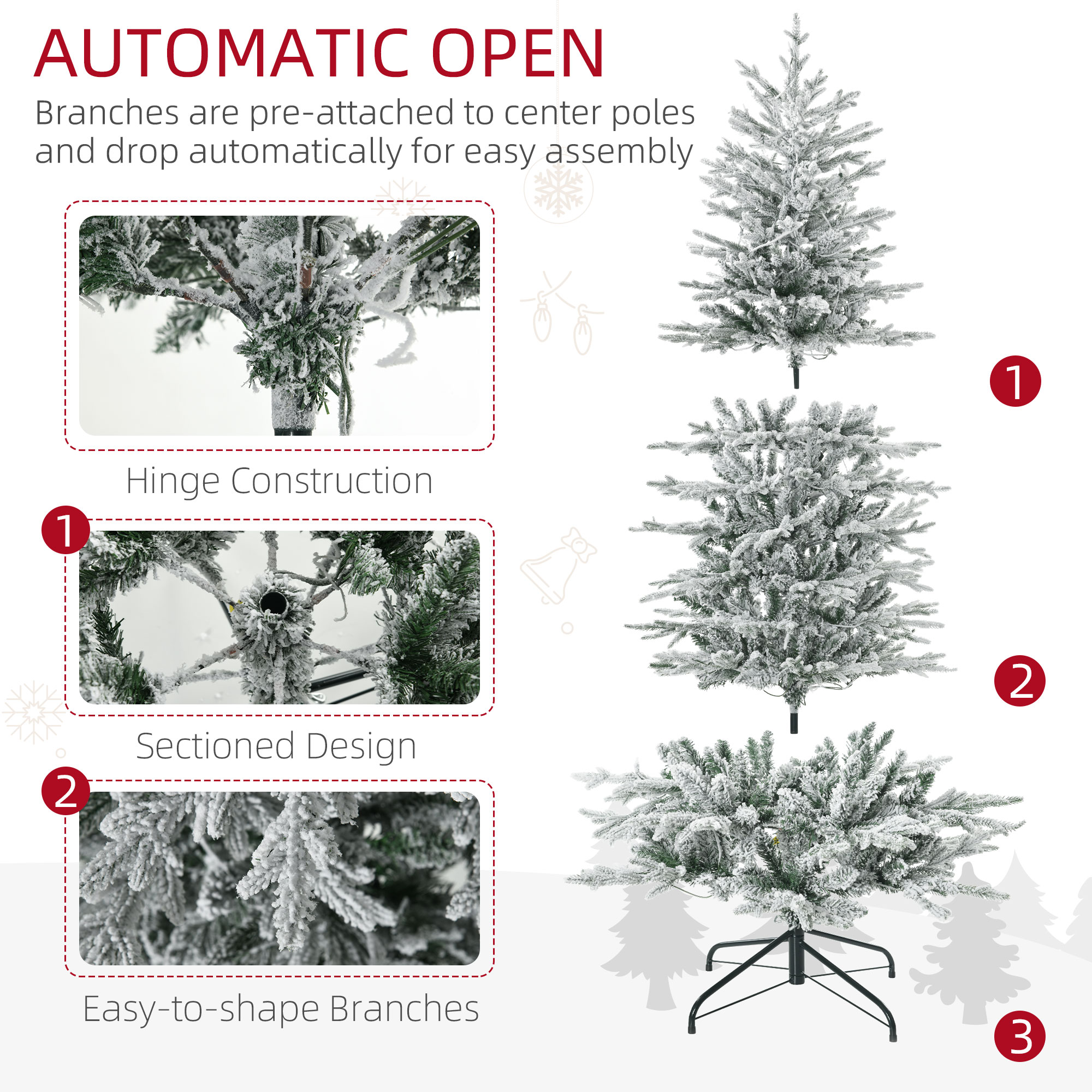 HomCom 830-761V80GN Artificial-Christmas-Trees - View #9
