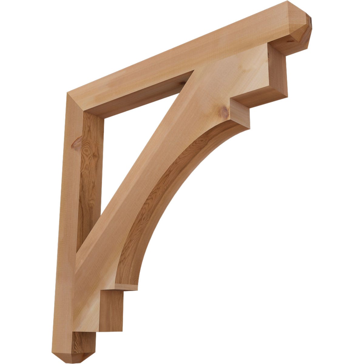 Ekena Millwork BKT04X38X38MRC04SWR Merced craftsman smooth 3-1/2-in x 38-in x 38-in Western red cedar Brown Wood Standard bracket